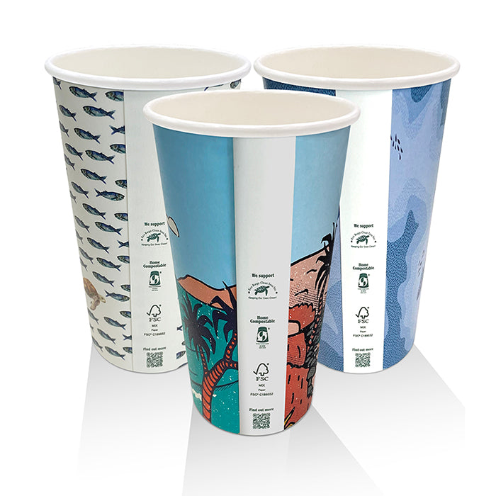 ecoware 16oz Aqueous Coated Single Wall Hot Cup Art Print (Carton of 1000)