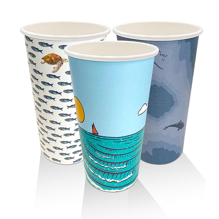 ecoware 16oz Aqueous Coated Single Wall Hot Cup Art Print (Carton of 1000)