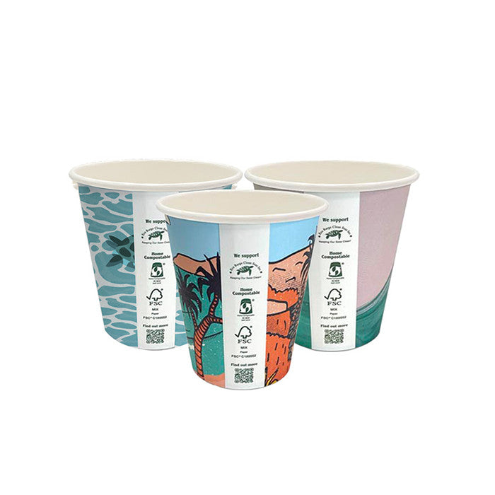 ecoware 6oz Aqueous Coated Single Wall Hot Cup Art Print 80mm (Carton of 1000)