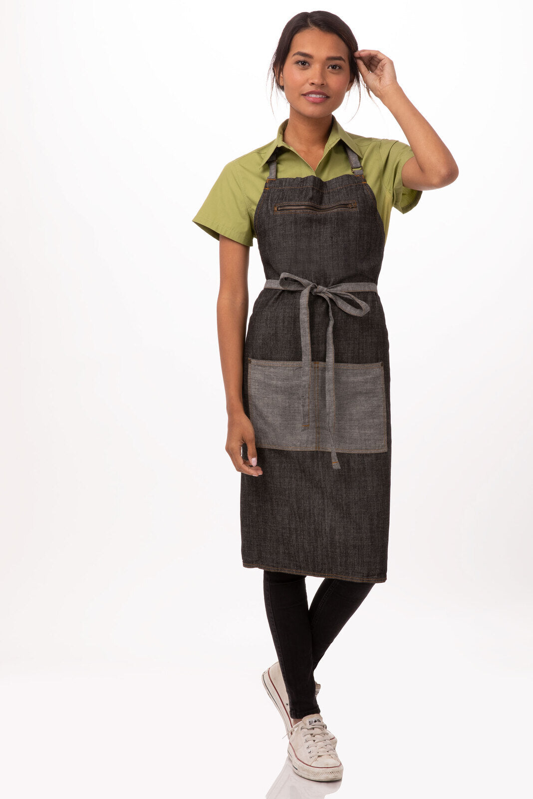 Chef Works Manhattan Bib Apron - Black