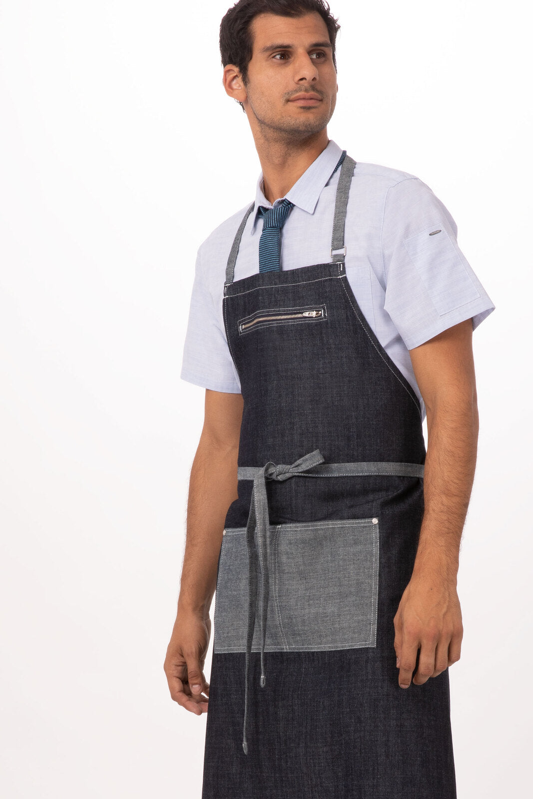 Chef Works Manhattan Bib Apron - Indigo Blue