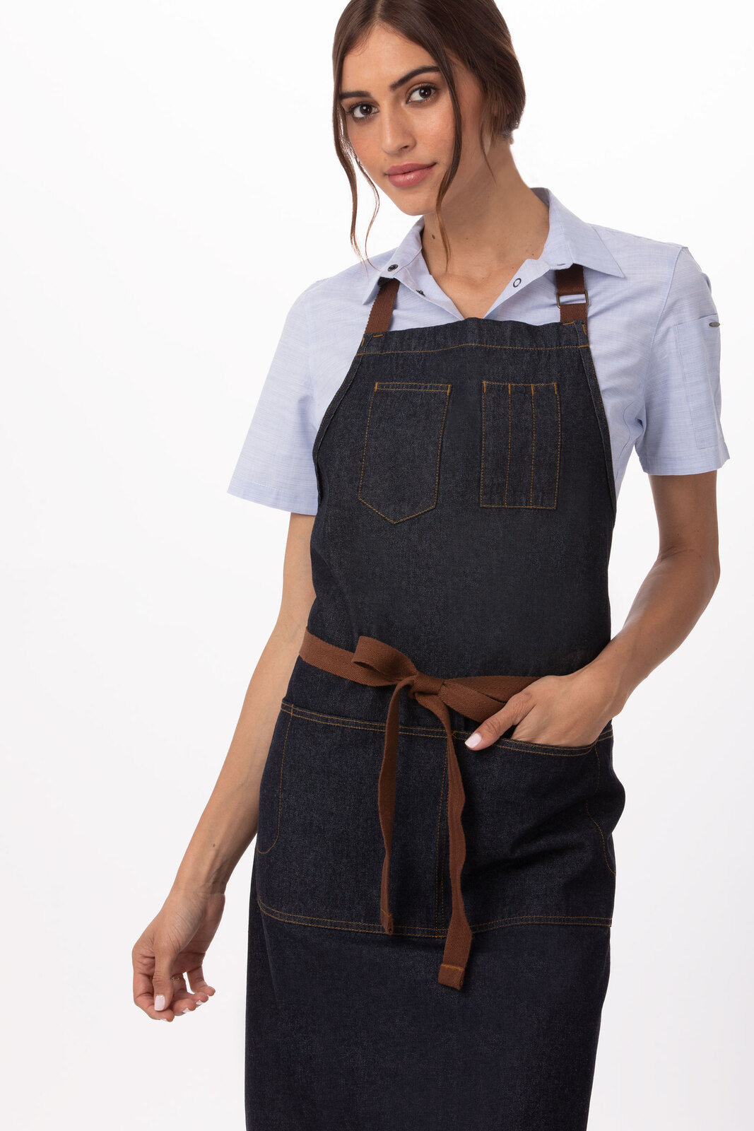 Chef Works Memphis Bib Apron - Indigo Blue
