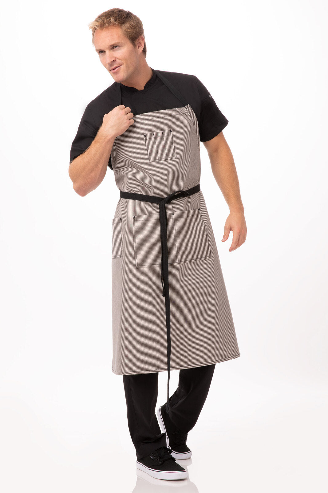 Chef Works Portland Chefs Bib Apron - Black