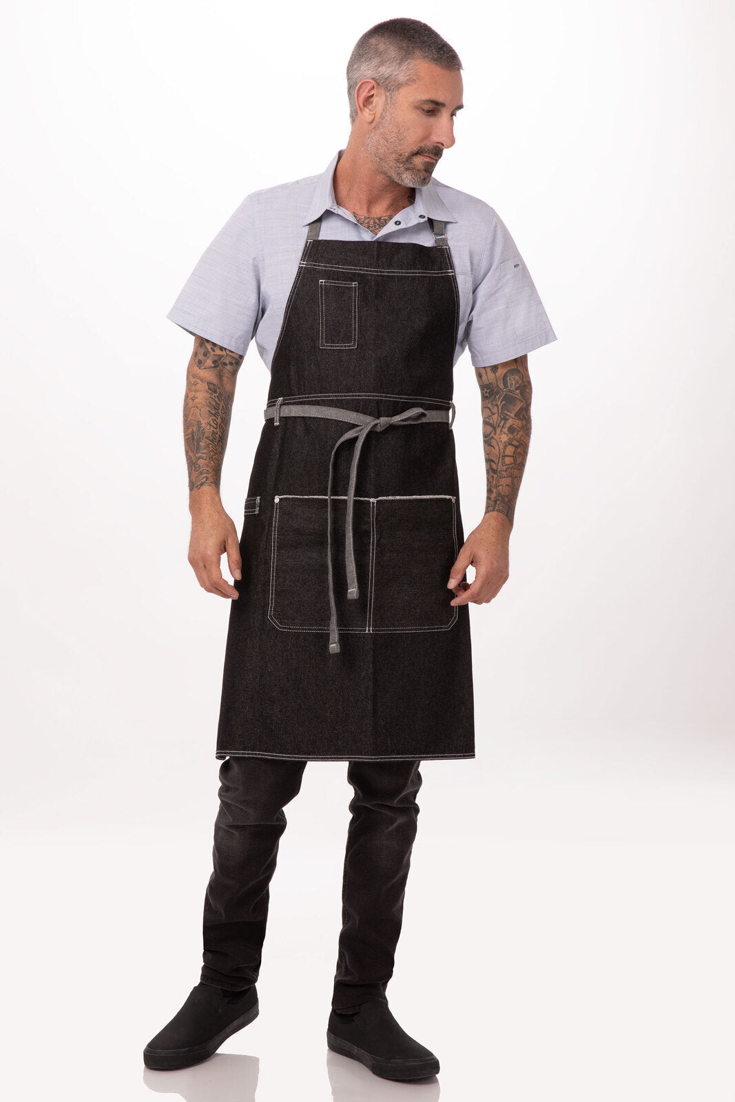 Chef Works Bronx Bib Apron - Black