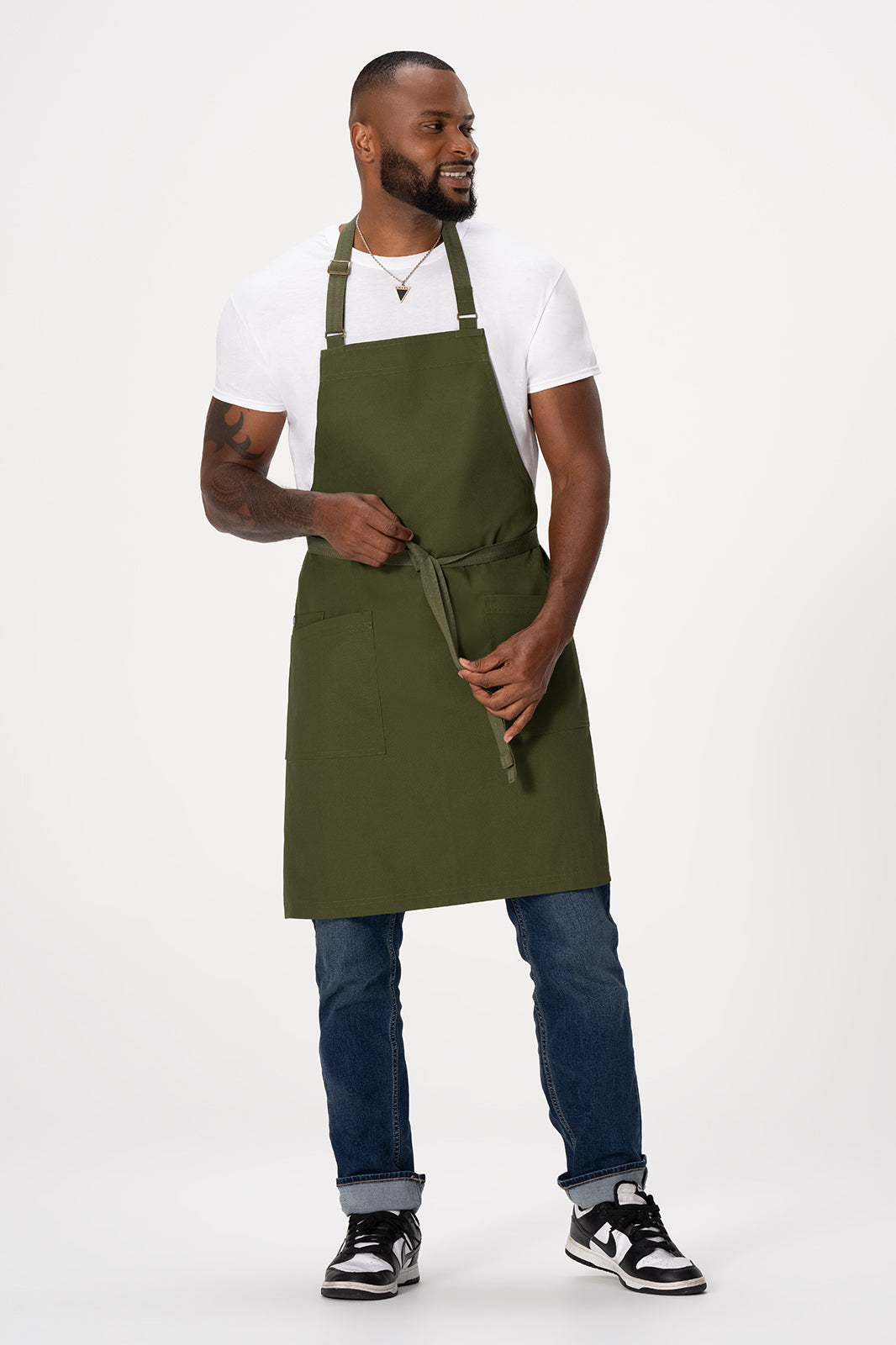 Chef Works Lockharte Bib Apron - Military Green