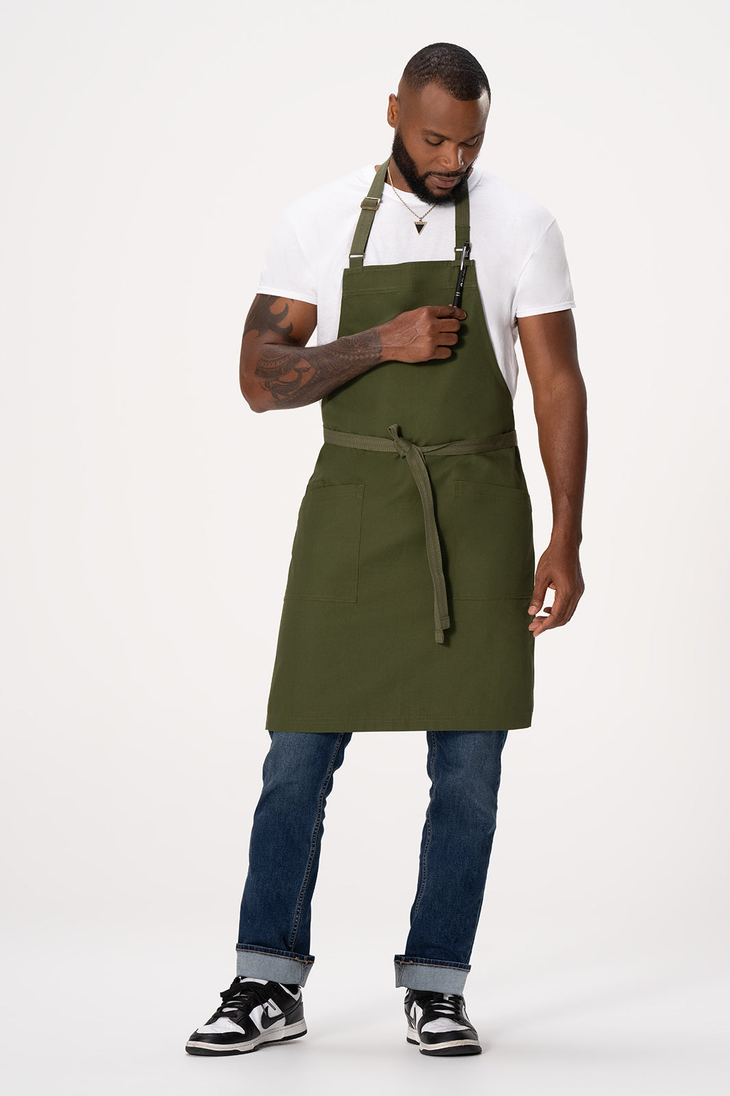 Chef Works Lockharte Bib Apron - Military Green