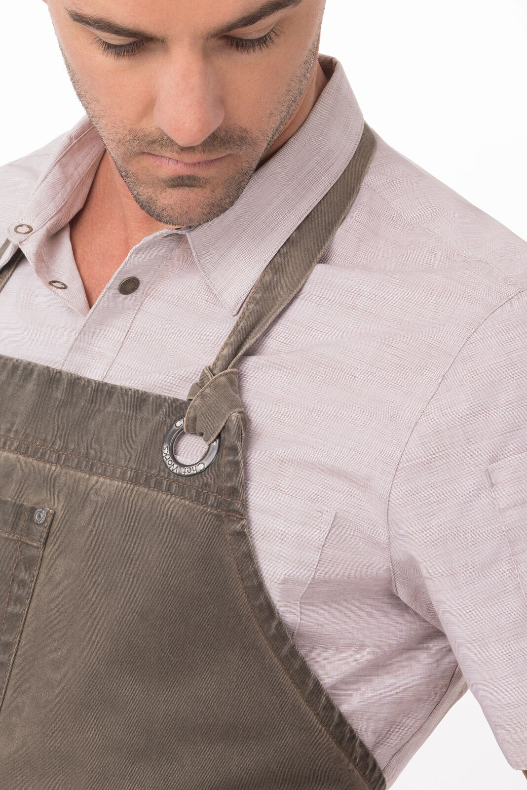Chef Works Dorset Bib Apron - Earth Brown