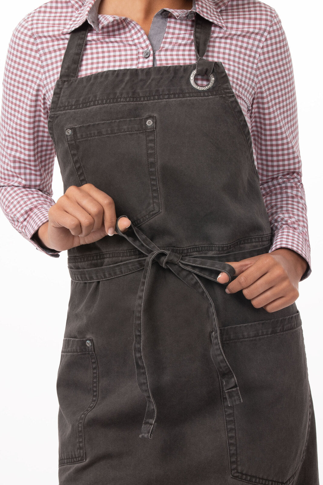 Chef Works Dorset Bib Apron - Pewter