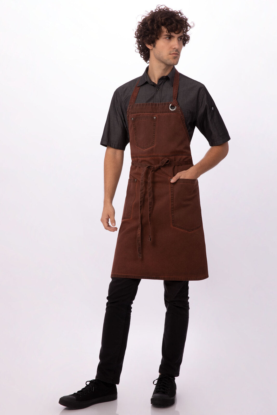 Chef Works Dorset Bib Apron - Rust