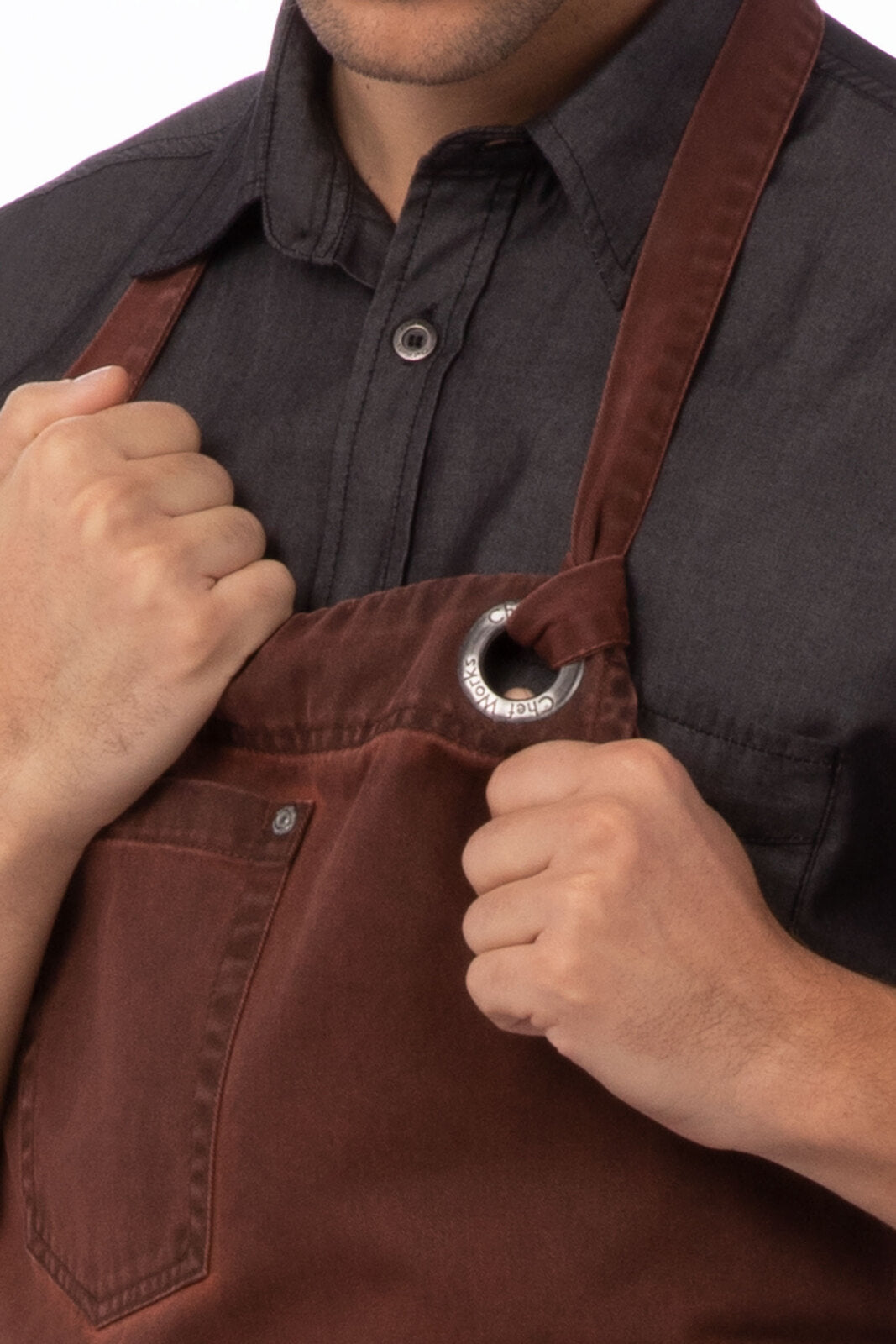 Chef Works Dorset Bib Apron - Rust