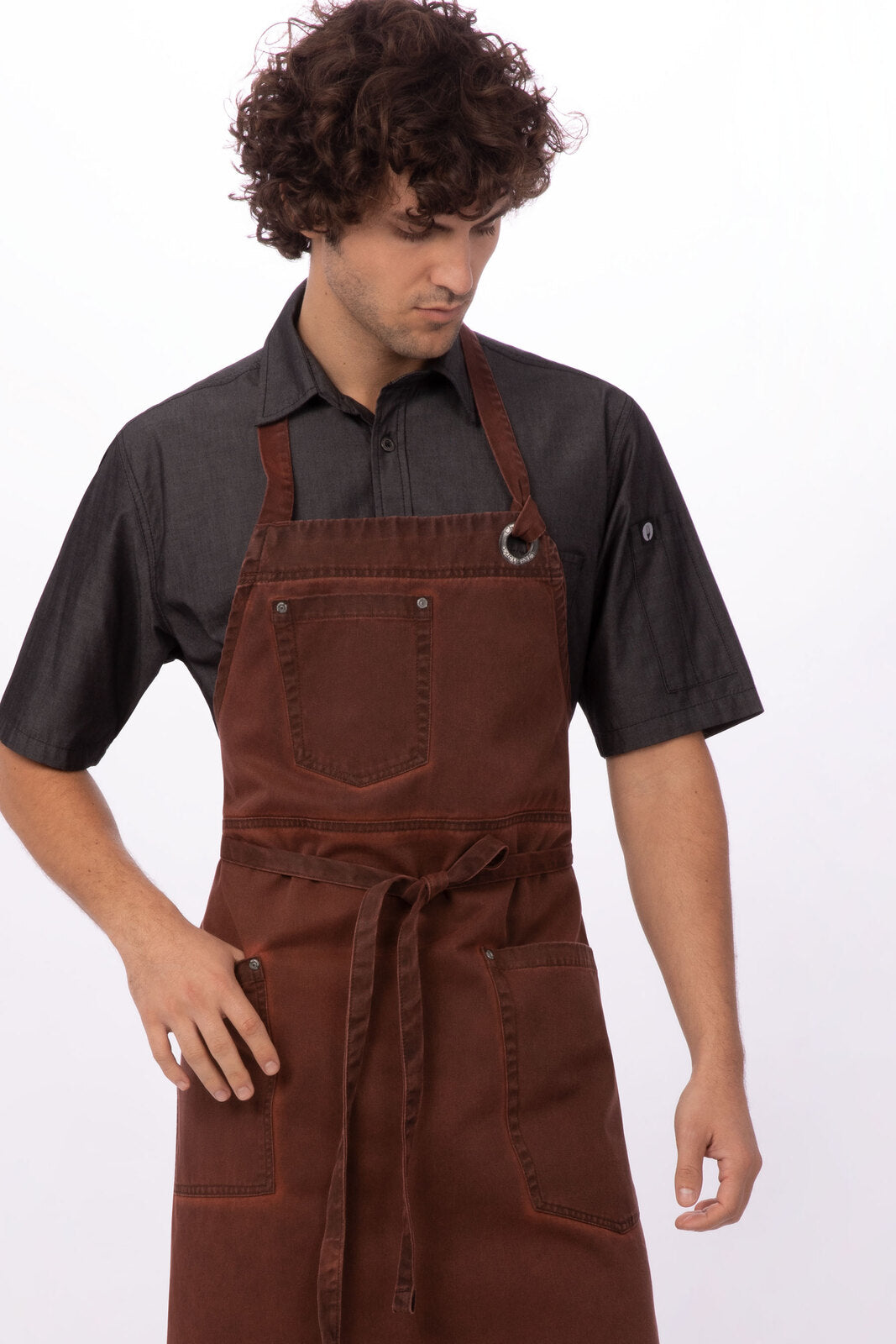 Chef Works Dorset Bib Apron - Rust