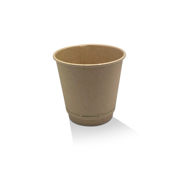 ecoware 8oz Aqueous Coated Bamboo Double Wall Hot Cup 90mm One Lid Fits All (Carton of 500)