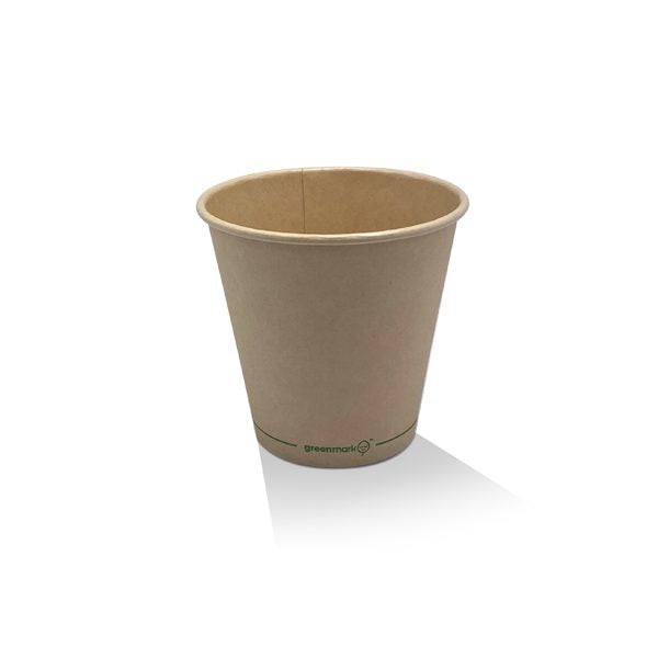 ecoware 8oz Aqueous Coated Bamboo Single Wall Hot Cup 90mm One Lid Fits All (Carton of 1000)
