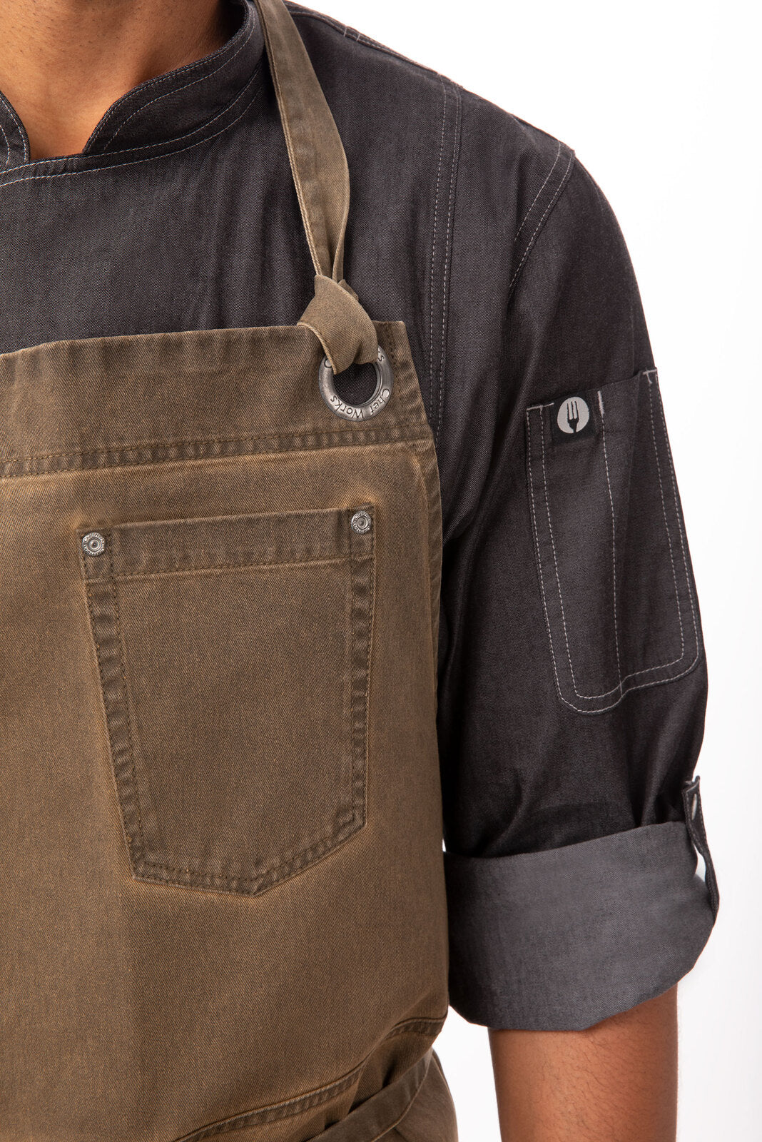 Chef Works Dorset Chefs Bib Apron - Golden Brown
