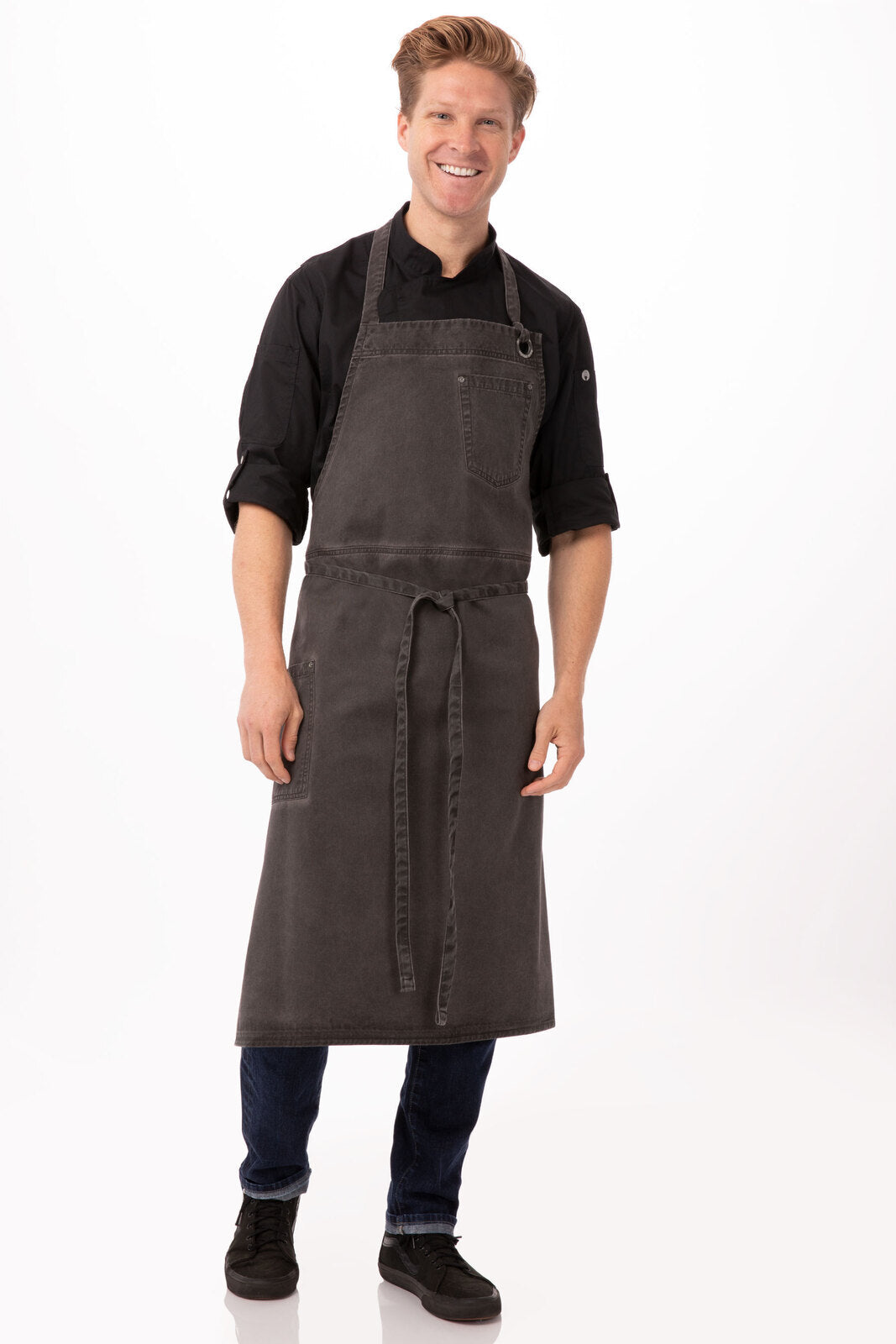 Chef Works Dorset Chefs Bib Apron - Pewter
