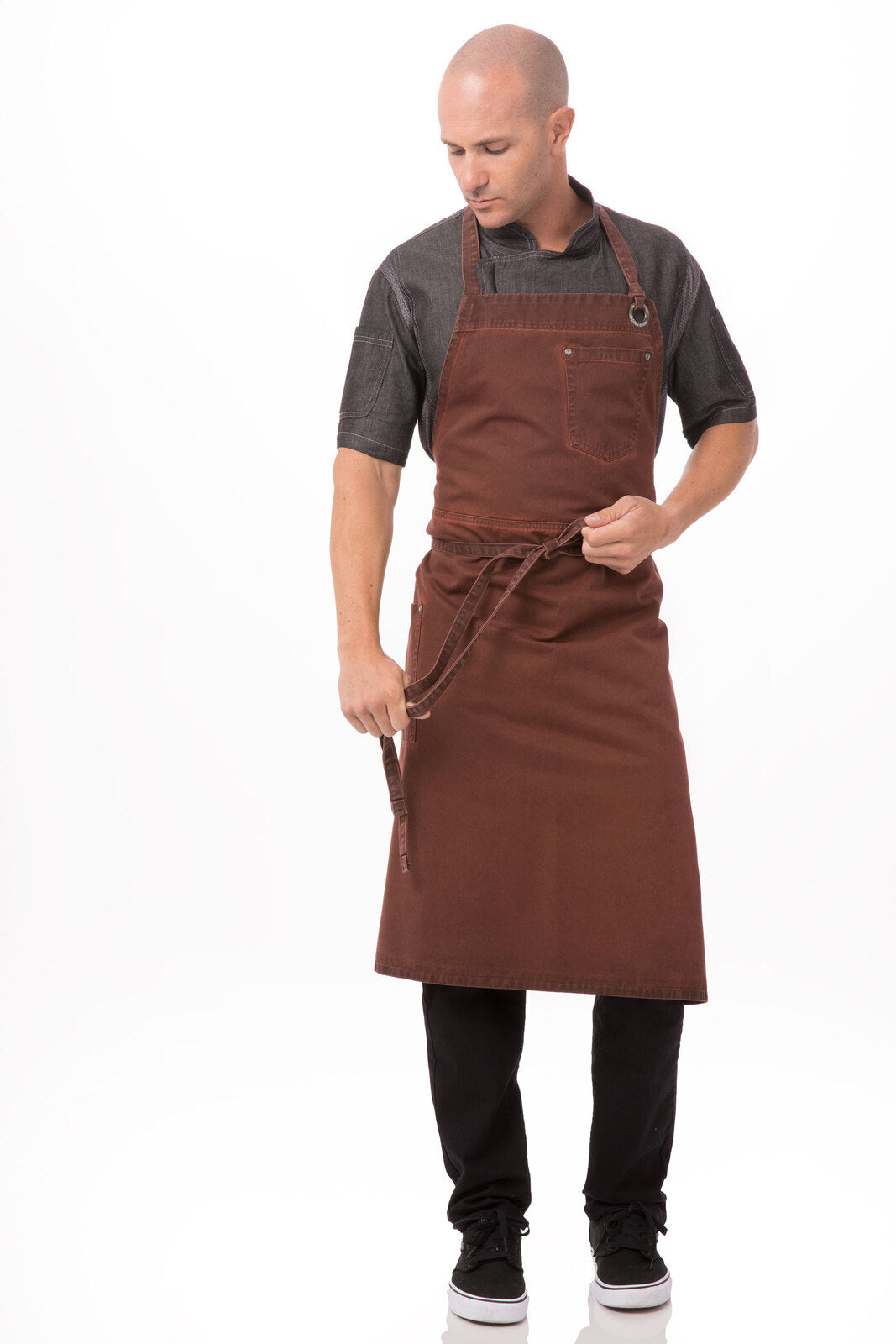 Chef Works Dorset Chefs Bib Apron - Rust