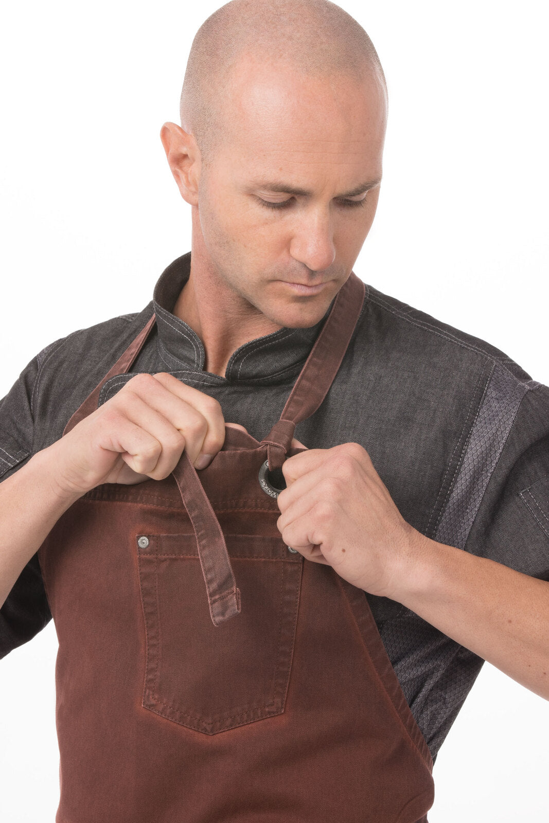 Chef Works Dorset Chefs Bib Apron - Rust