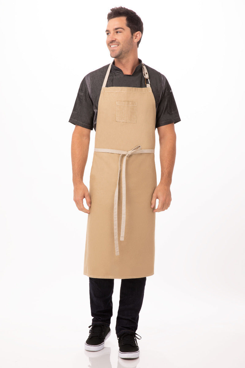 Chef Works Austin Chefs Bib Apron - Natural