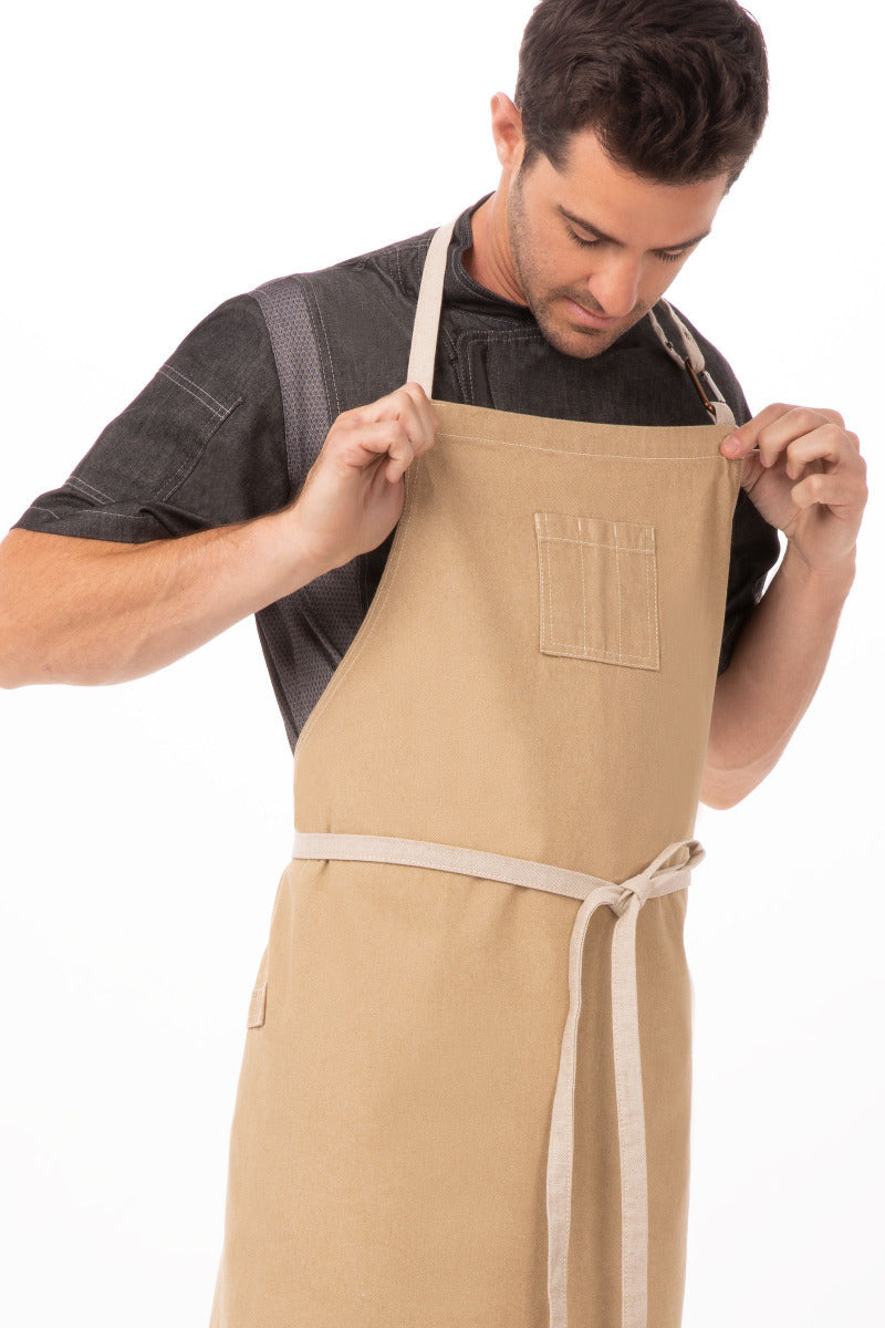Chef Works Austin Chefs Bib Apron - Natural