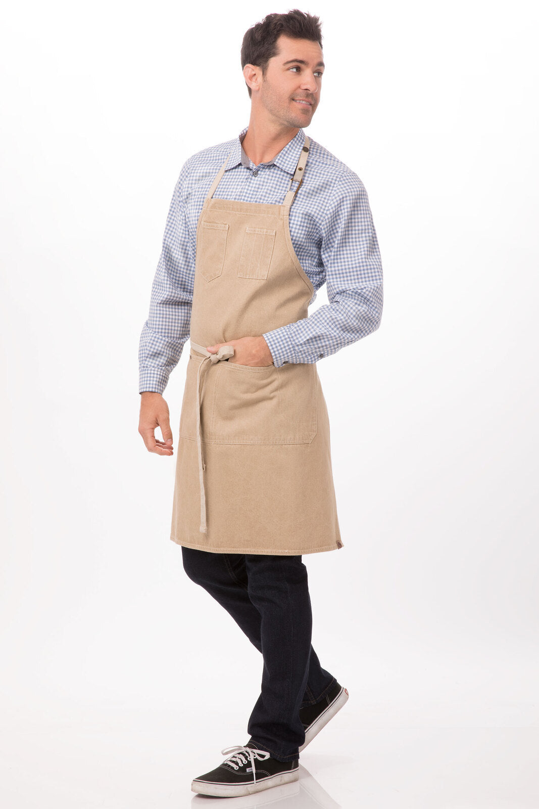 Chef Works Austin Bib Apron - Natural