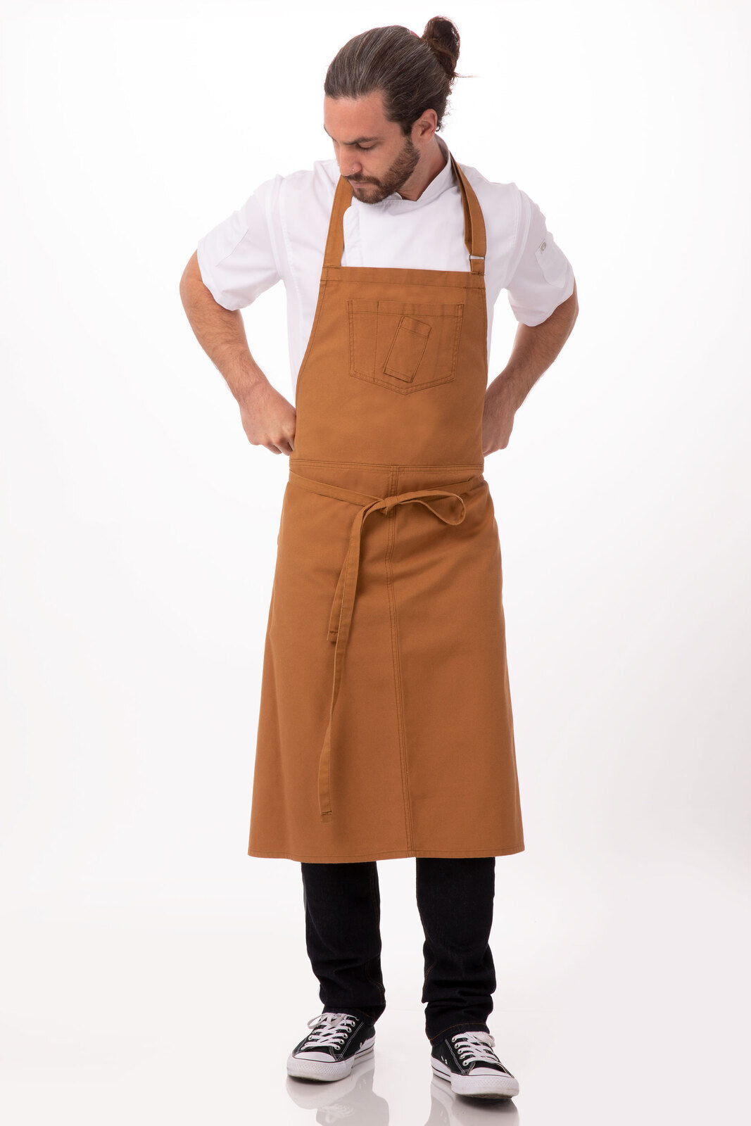 Chef Works Rockford Chefs Bib Apron - Nutmeg