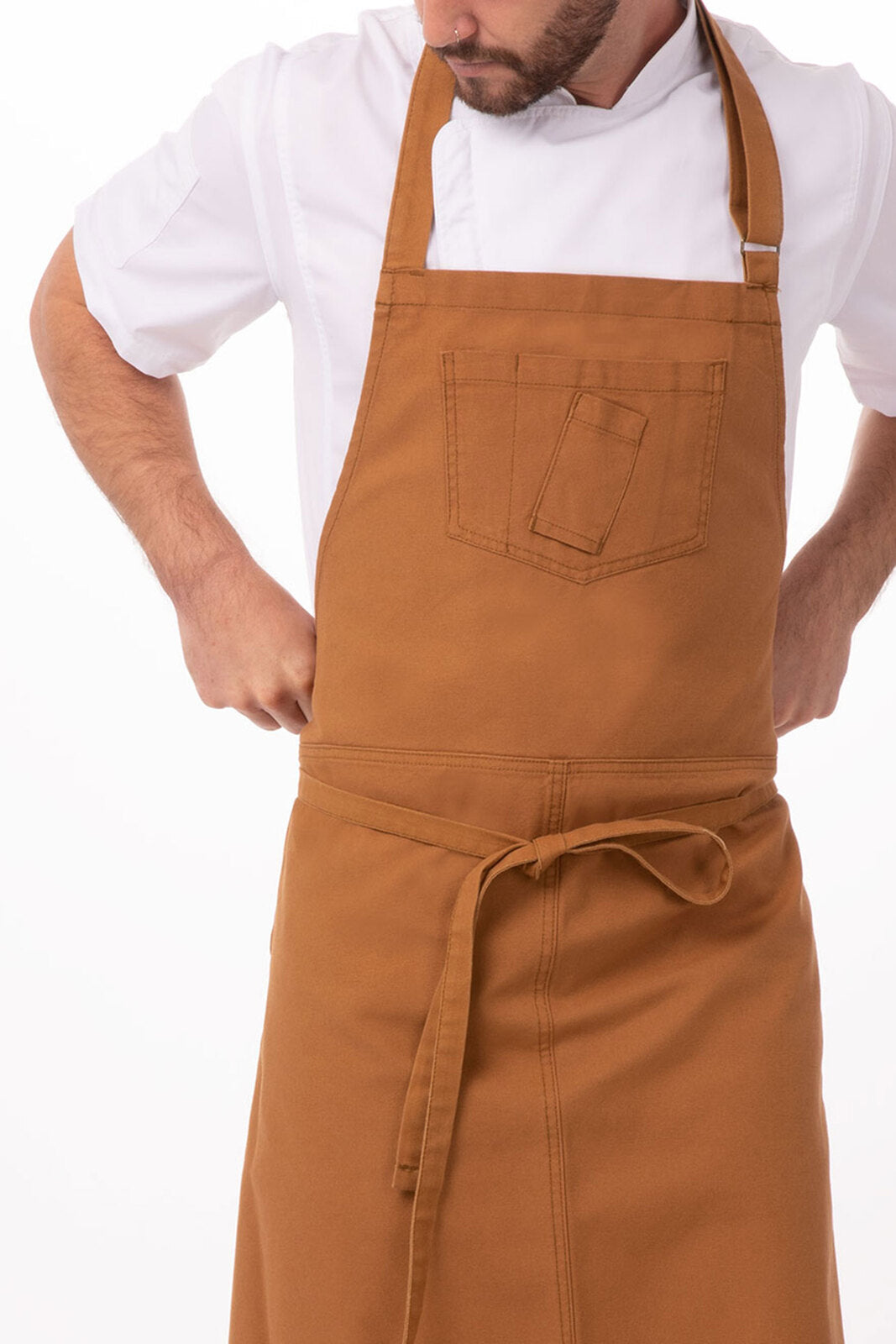 Chef Works Rockford Chefs Bib Apron - Nutmeg