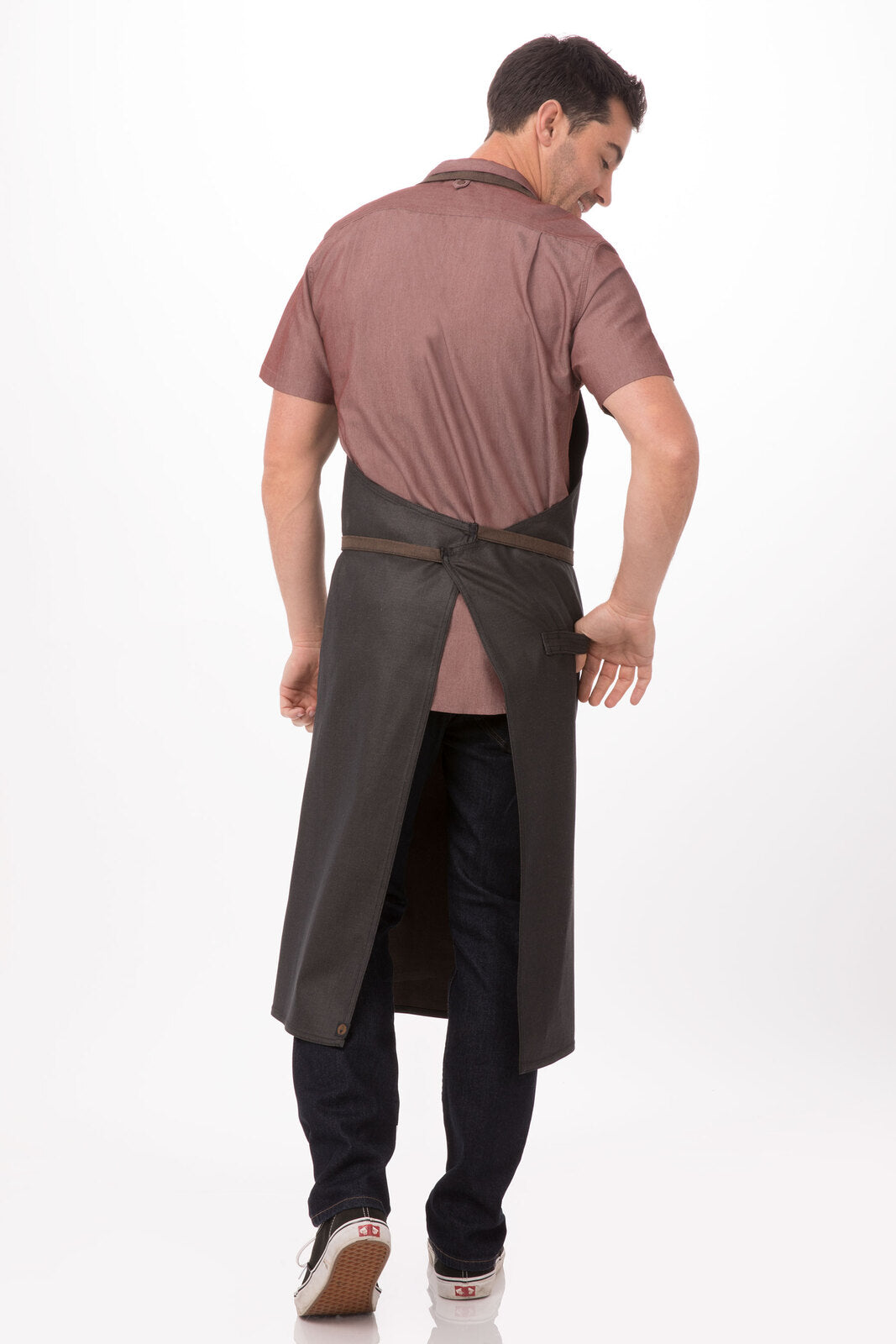 Chef Works Boulder Chefs Bib Apron - Brown Black