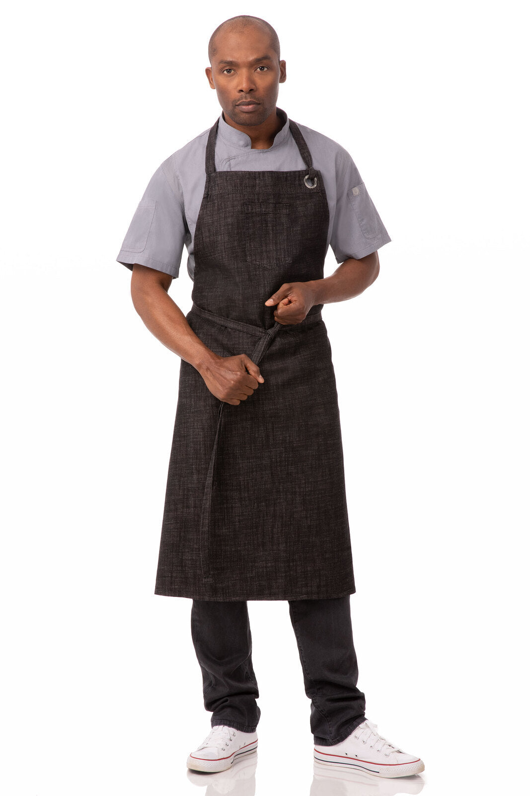 Chef Works Corvallis Chefs Bib Apron - Black Burgundy