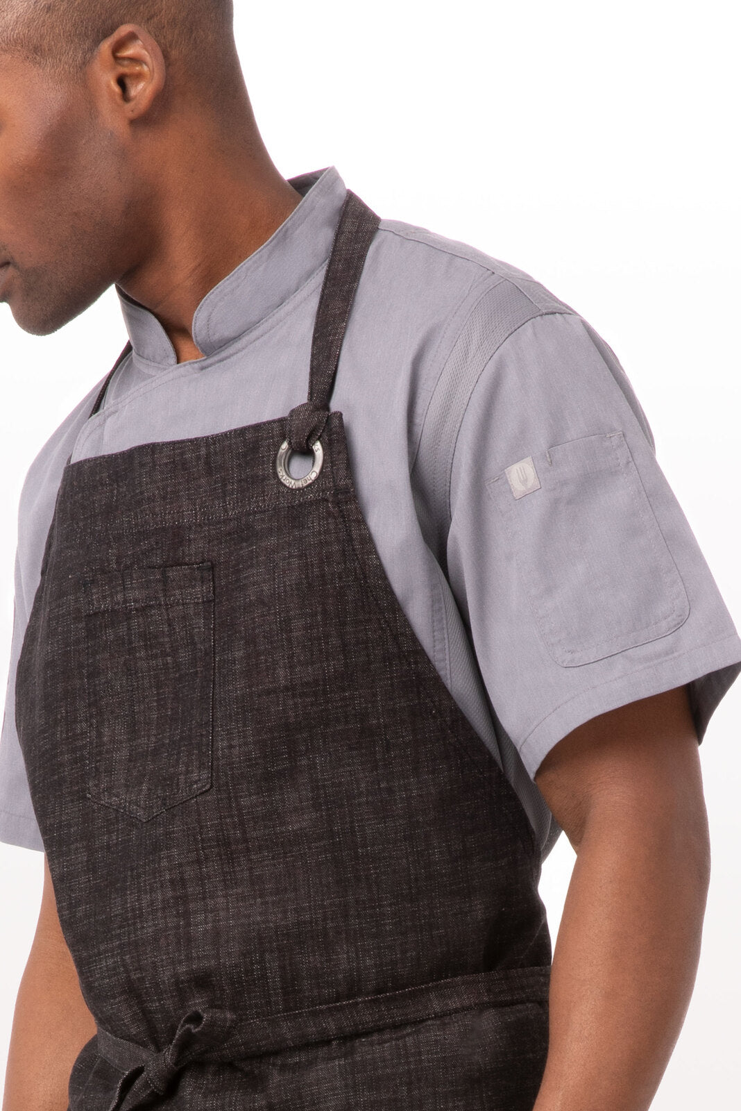 Chef Works Corvallis Chefs Bib Apron - Black Burgundy