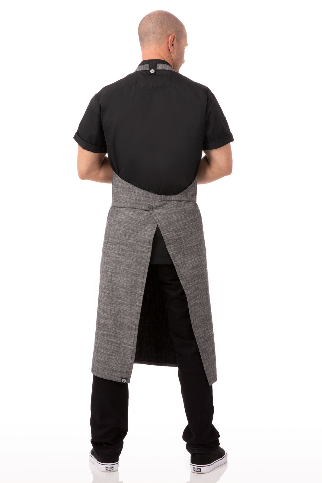 Chef Works Corvallis Chefs Bib Apron - Black Steel Grey