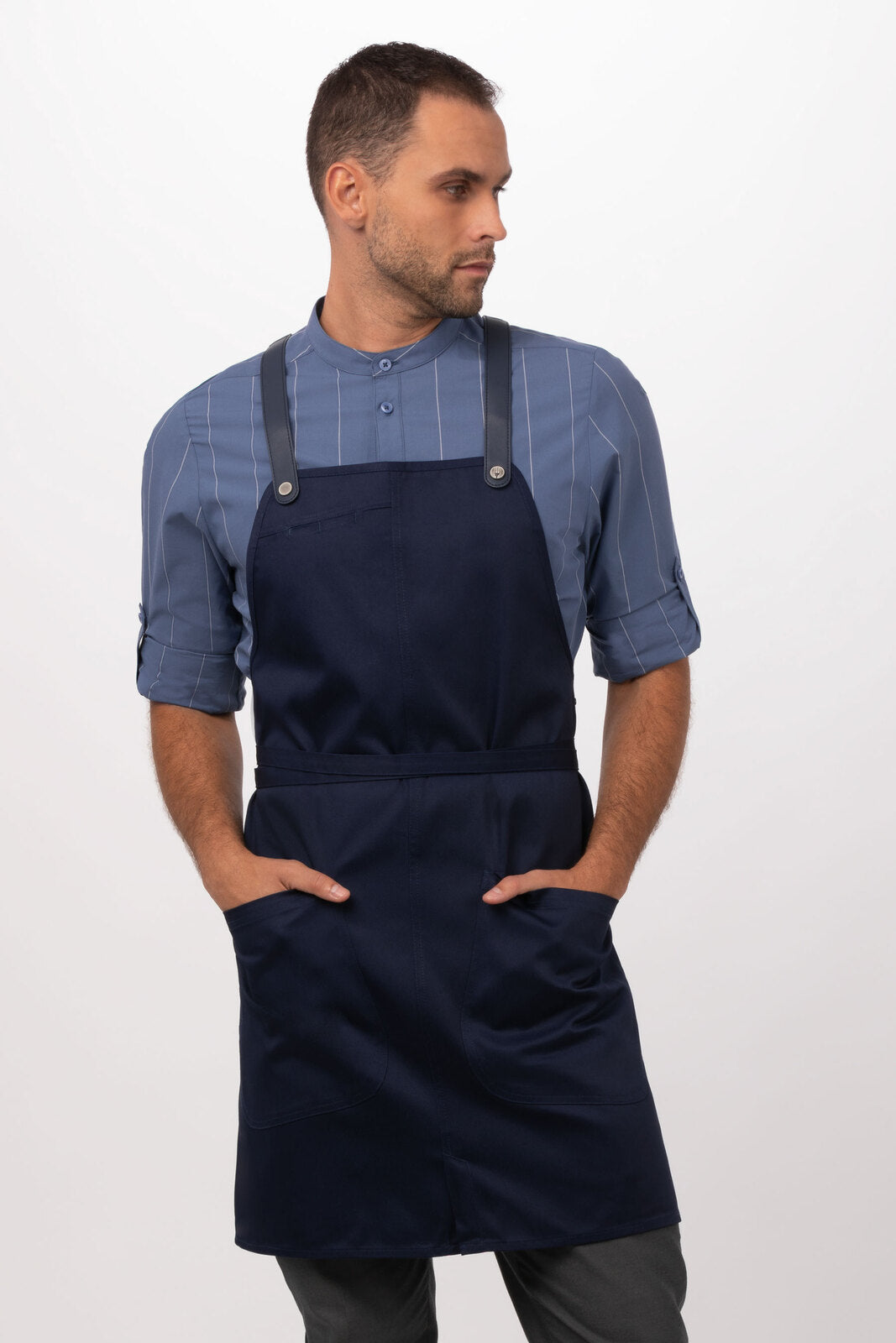 Chef Works Largo Bib Apron - Dark Navy