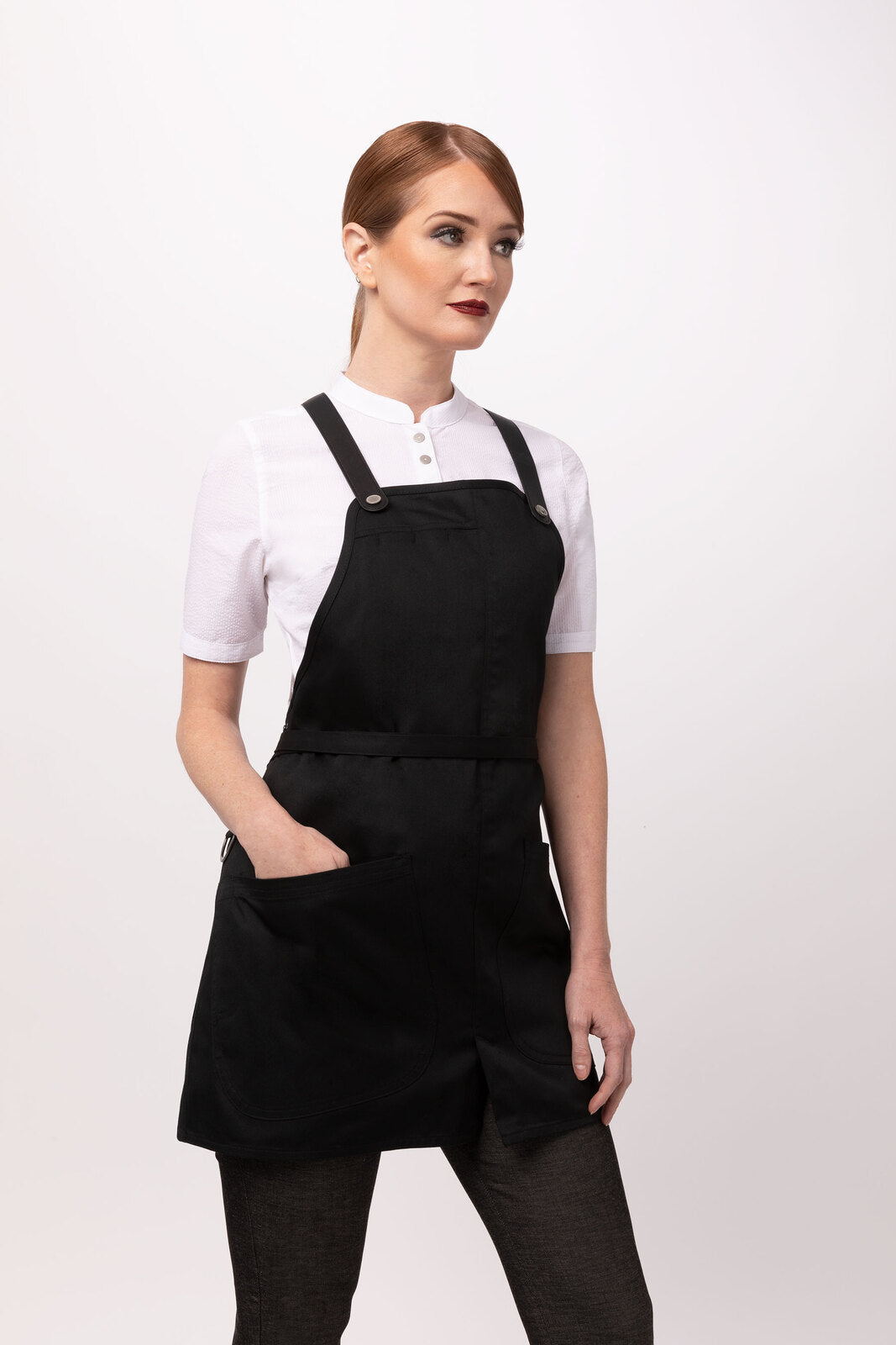 Chef Works Largo Short Bib Apron - Black