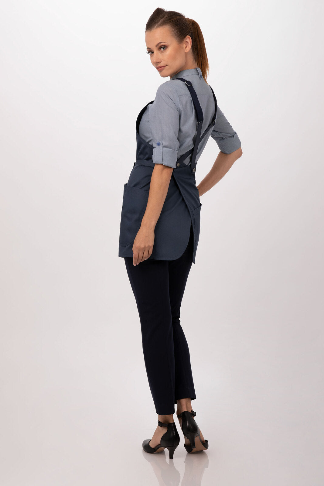 Chef Works Largo Short Bib Apron - Blue