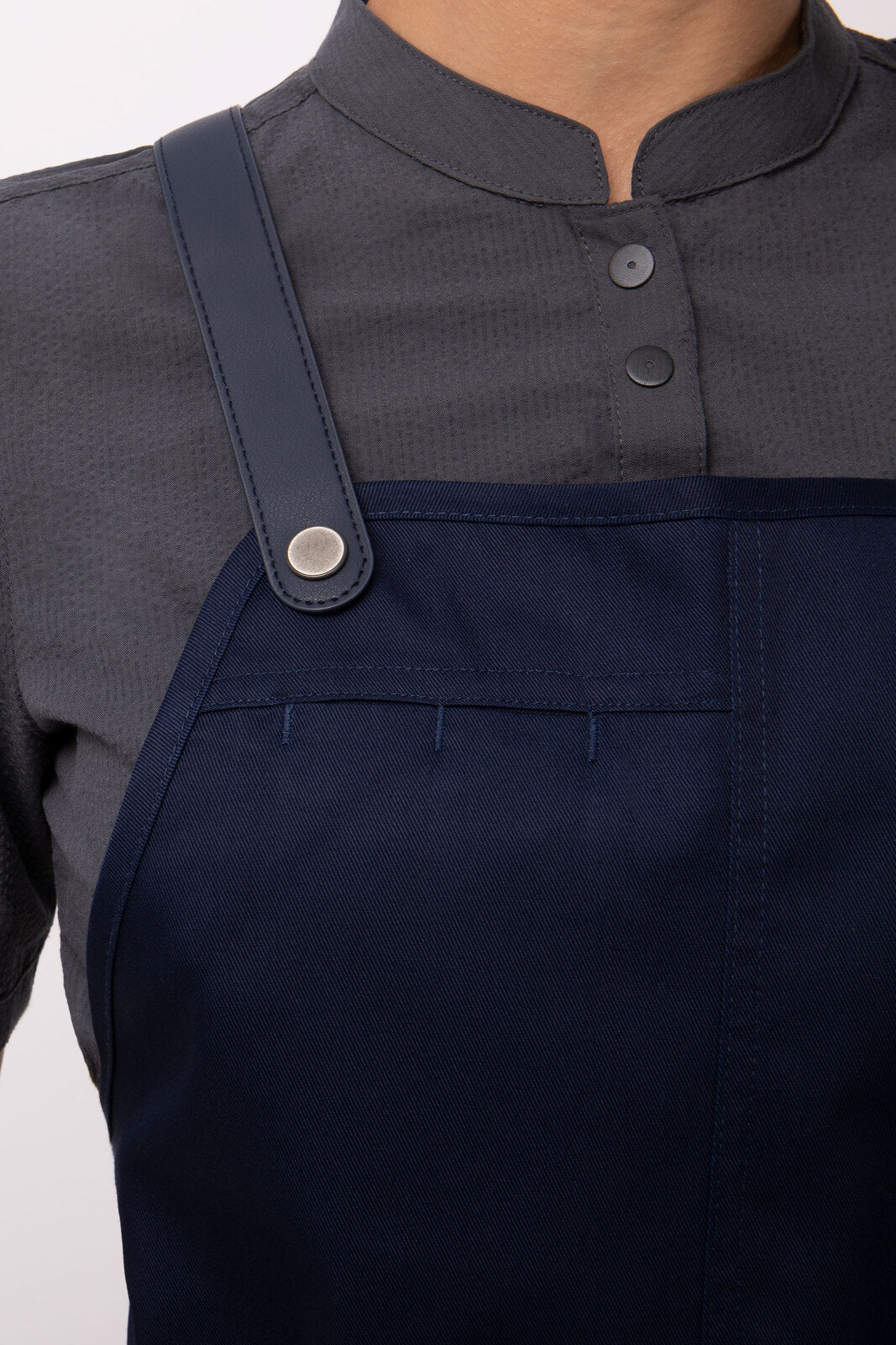 Chef Works Largo Short Bib Apron - Dark Navy