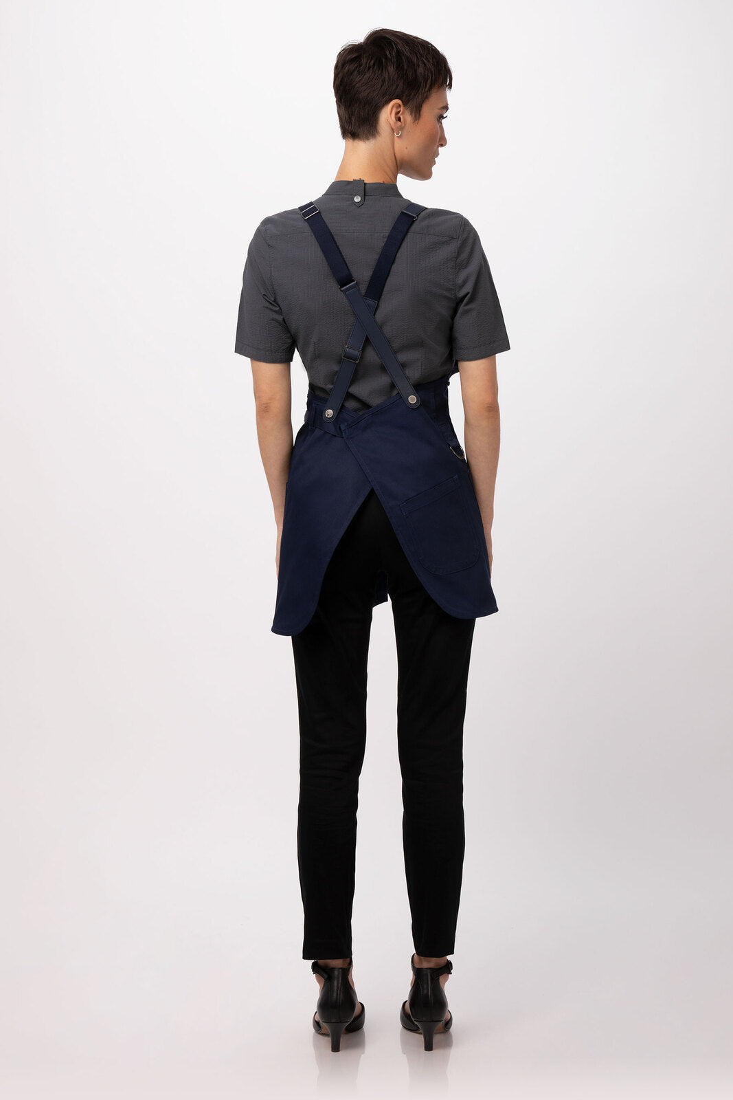 Chef Works Largo Short Bib Apron - Dark Navy