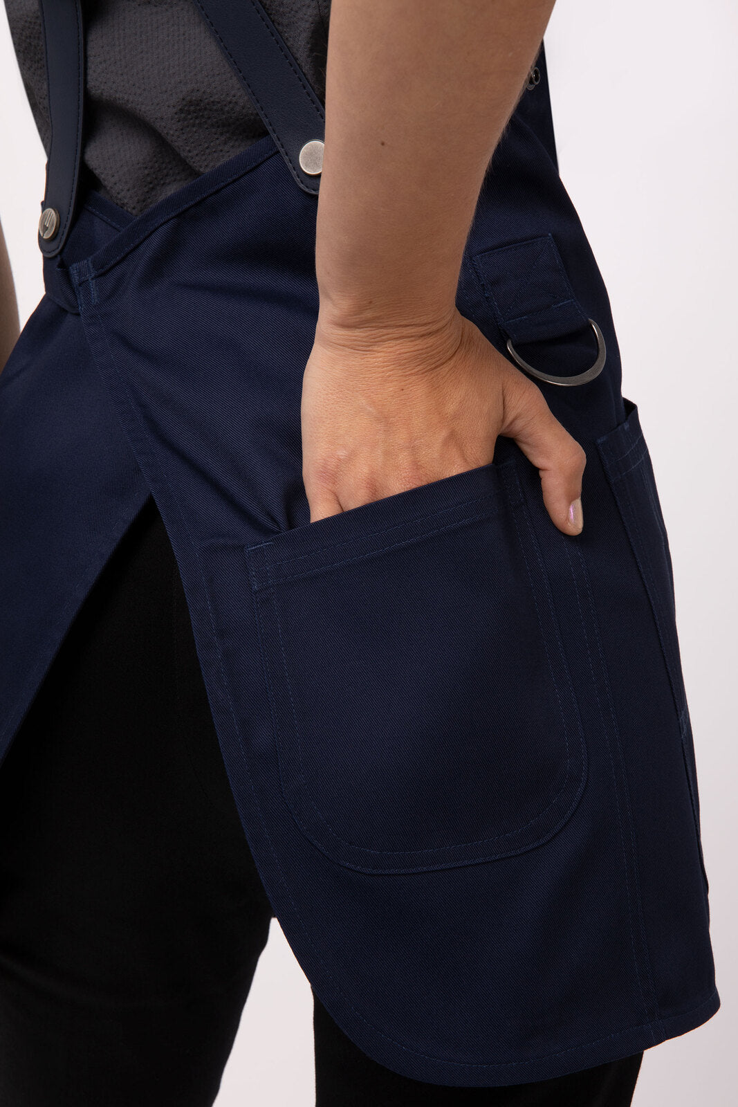 Chef Works Largo Short Bib Apron - Dark Navy