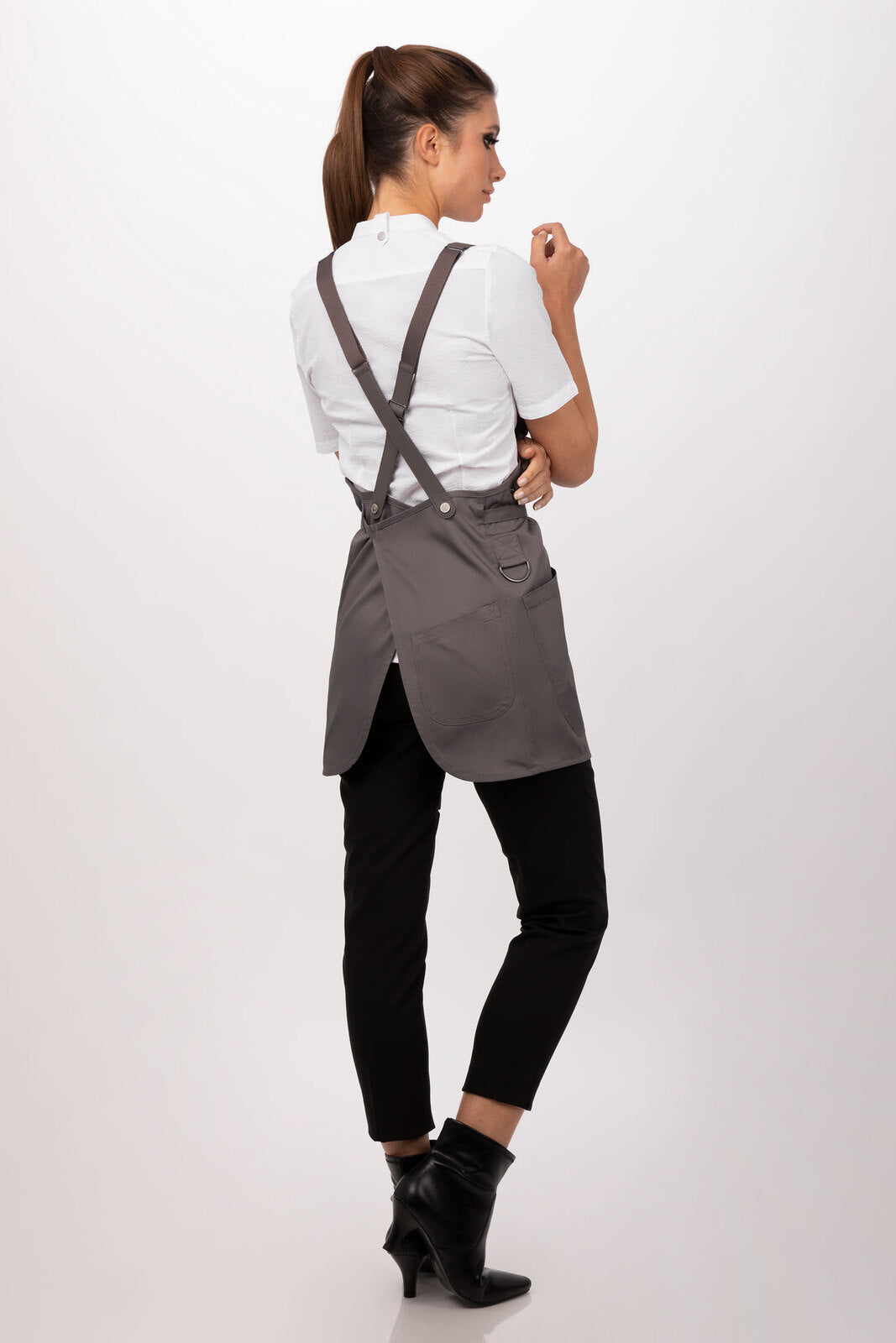 Chef Works Largo Short Bib Apron - Mushroom