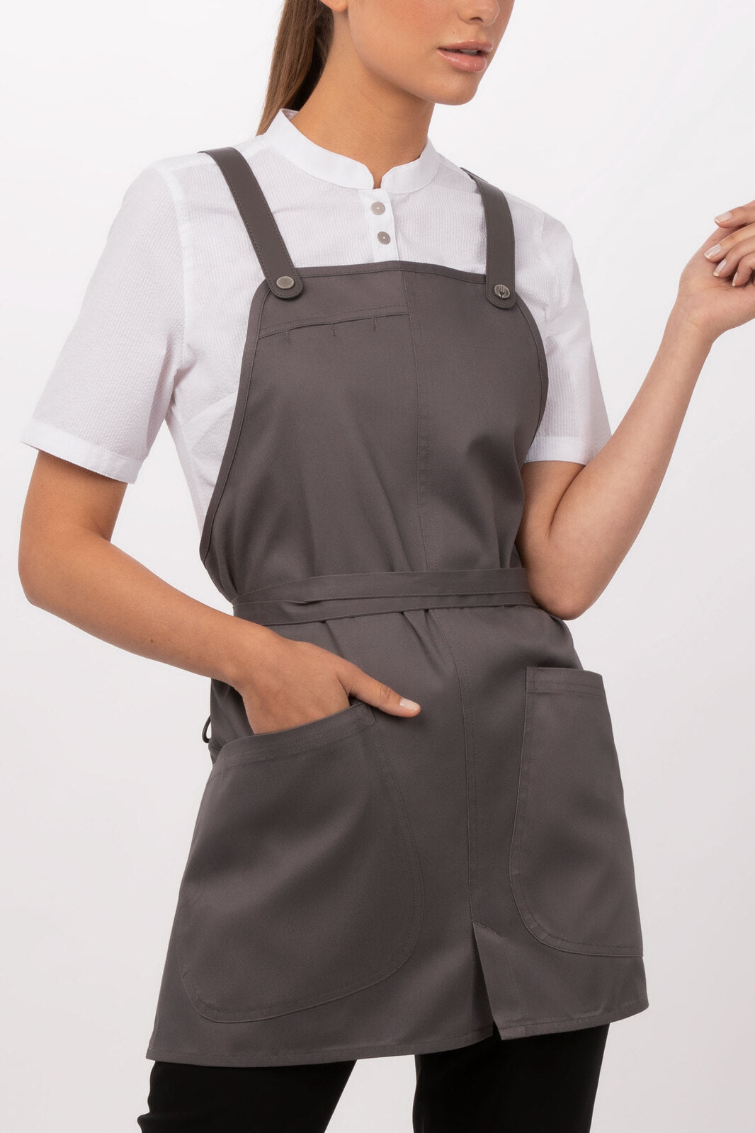 Chef Works Largo Short Bib Apron - Mushroom
