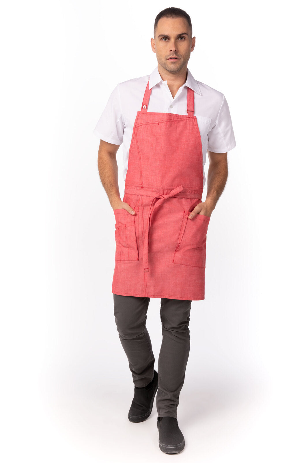 Chef Works Medford Bib Apron - Coral