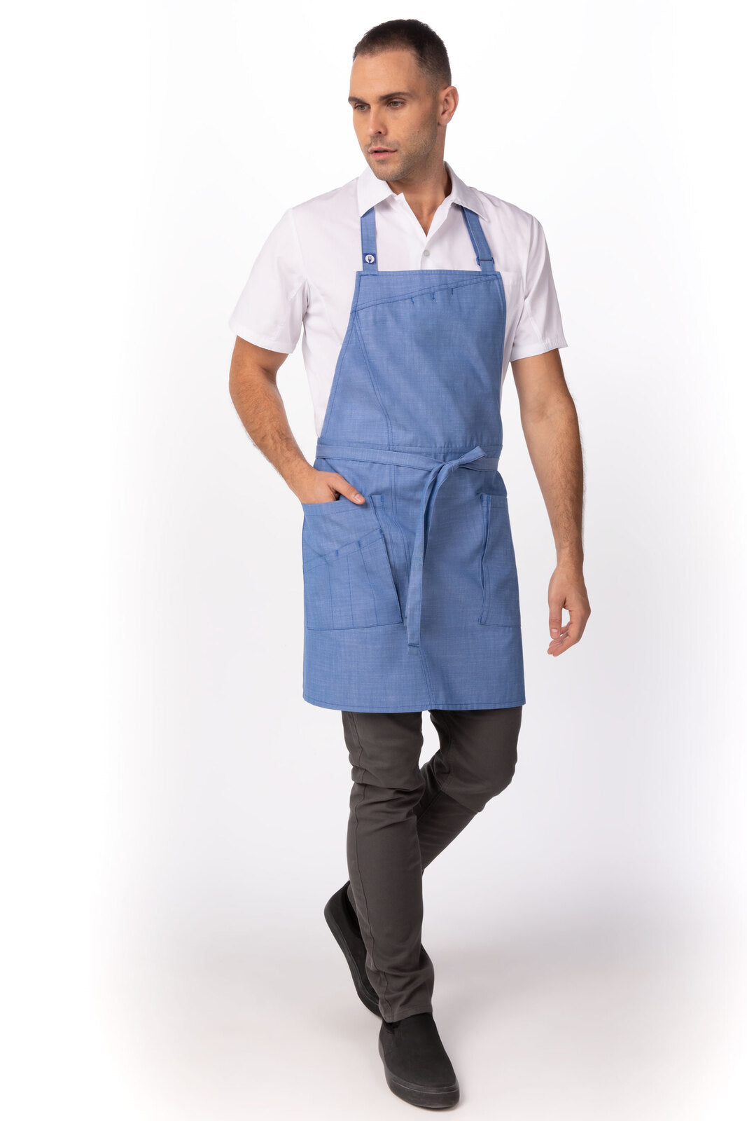 Chef Works Medford Bib Apron - French Blue