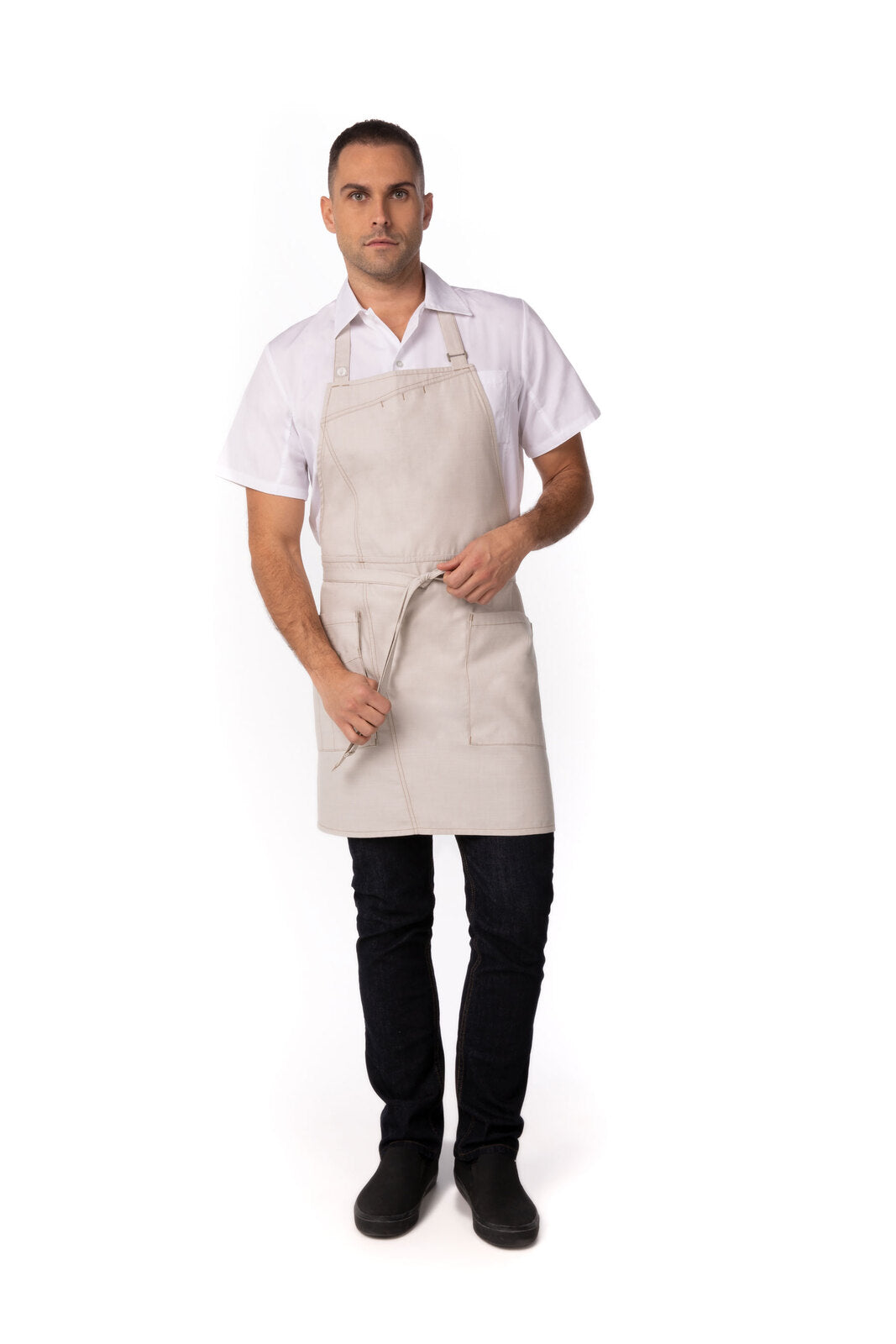 Chef Works Medford Bib Apron - Natural