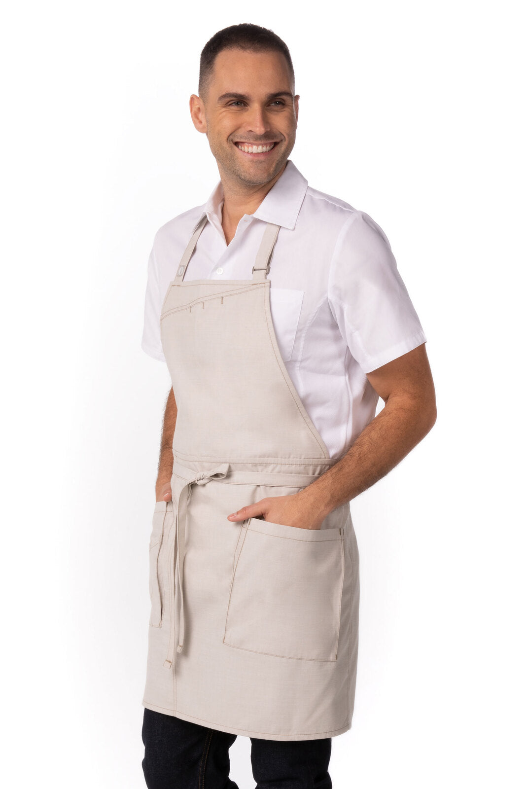 Chef Works Medford Bib Apron - Natural