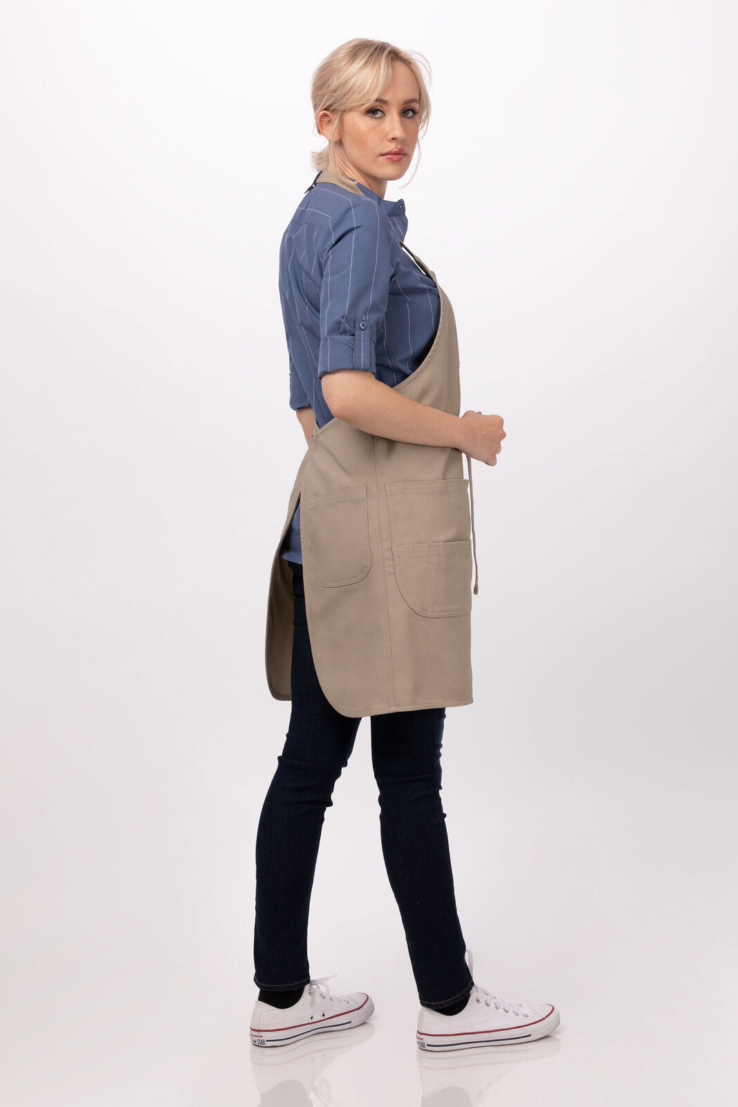 Chef Works Logan Bib Apron - Khaki