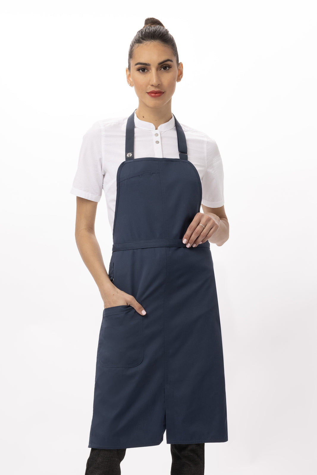 Chef Works Brio Bib Apron - Blue