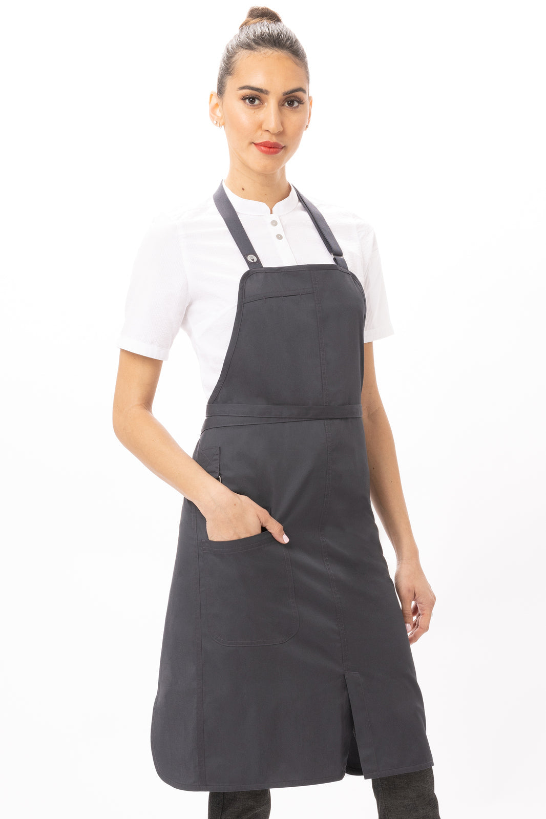 Chef Works Brio Bib Apron - Charcoal