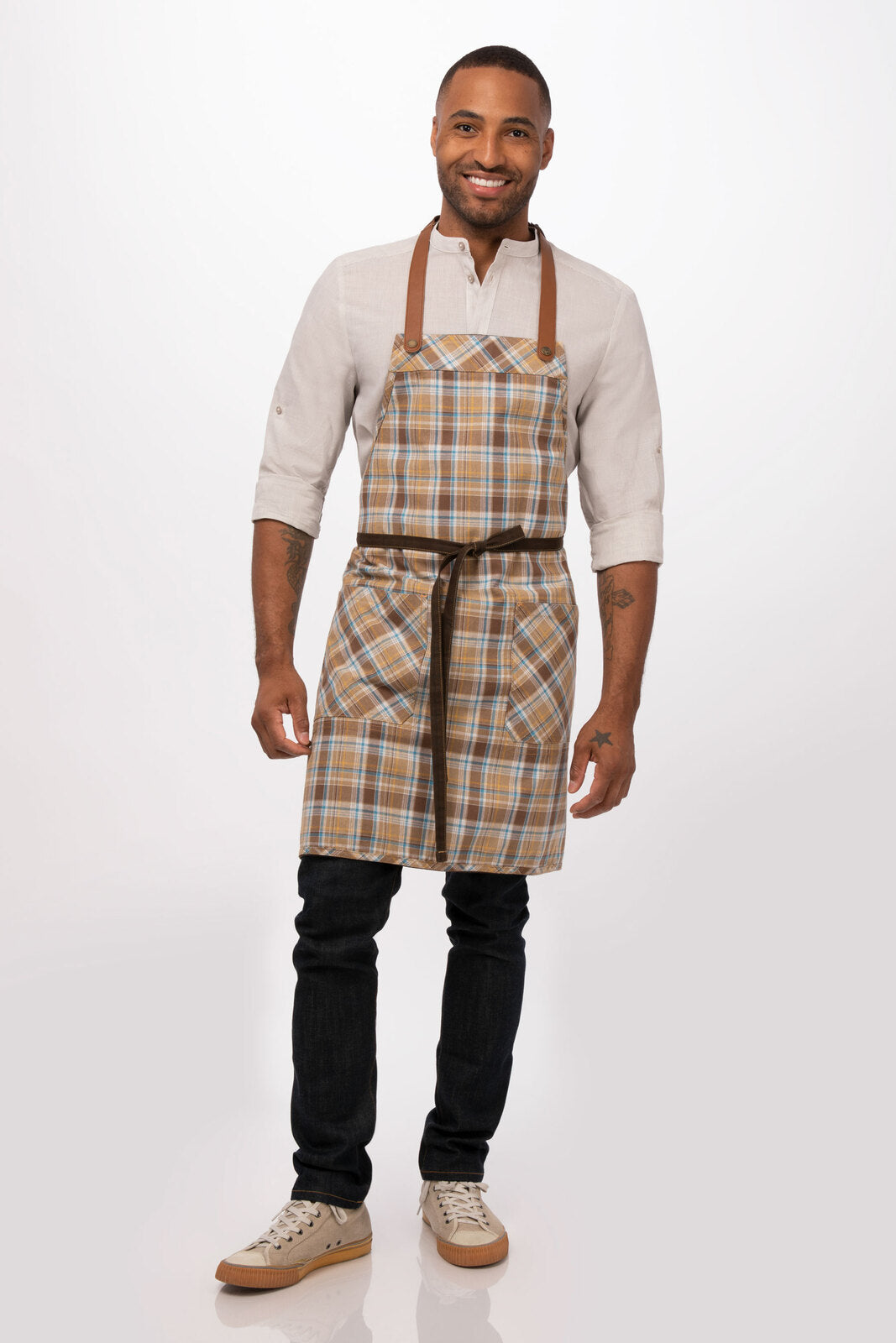 Chef Works Olympia Bib Apron - Brown