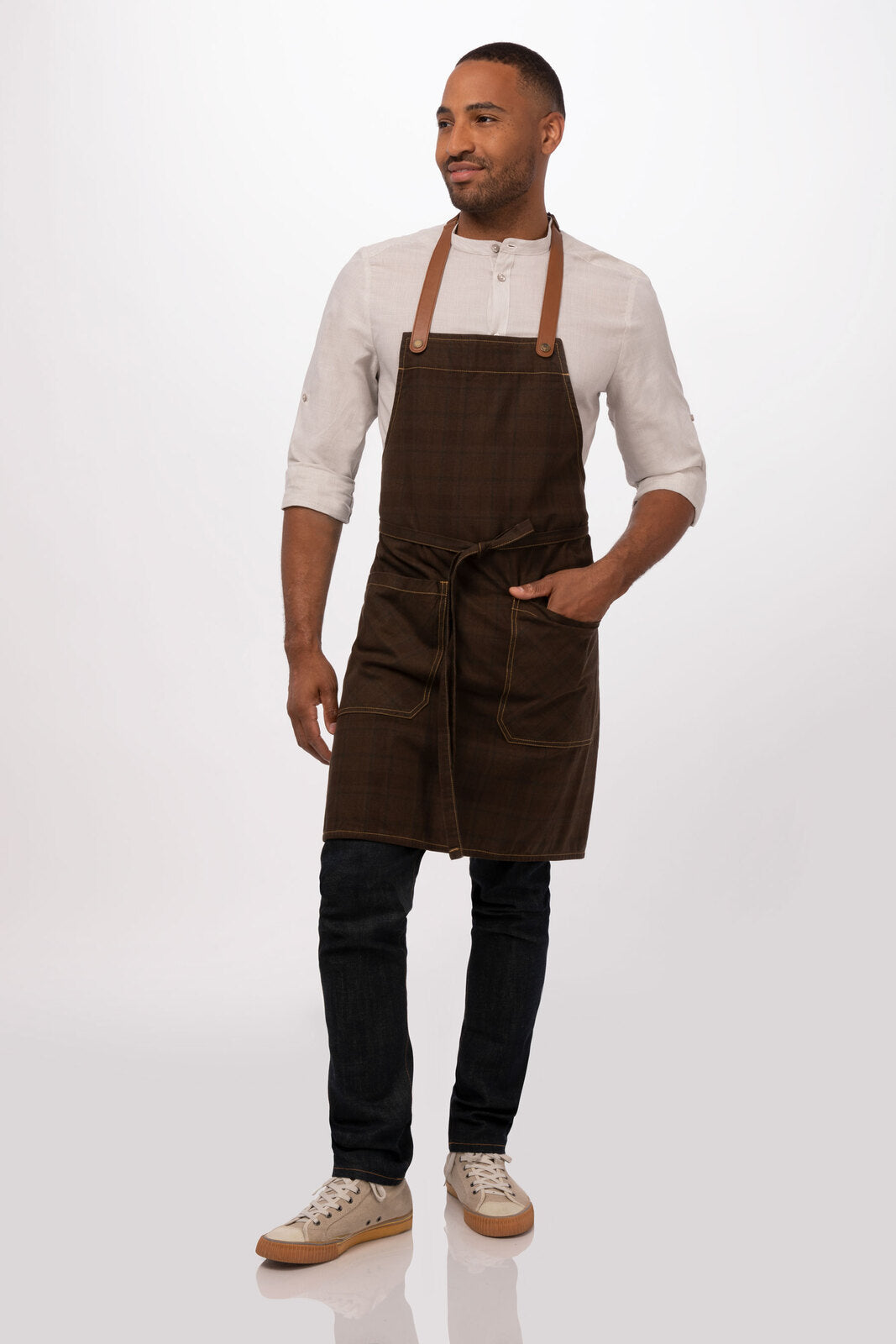 Chef Works Olympia Bib Apron - Brown