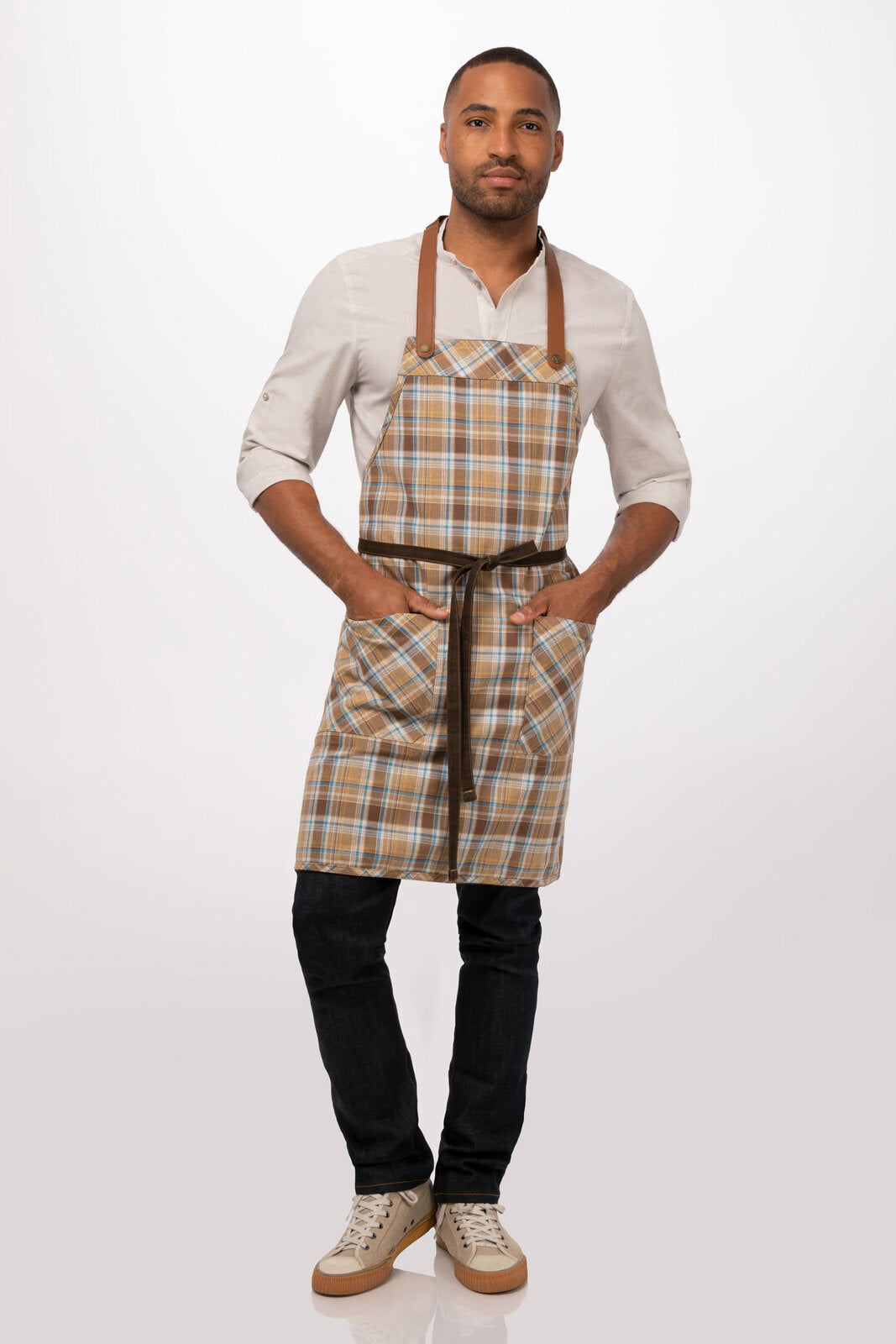 Chef Works Olympia Bib Apron - Brown