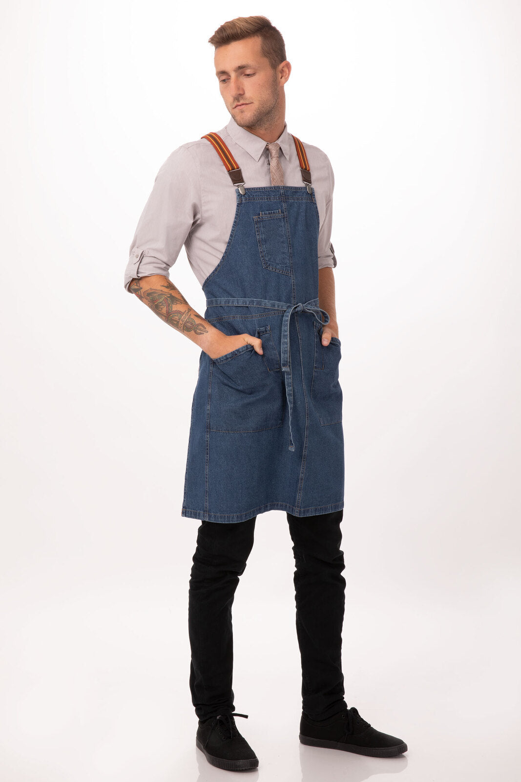 Chef Works Berkeley Bib Apron - Medium Blue