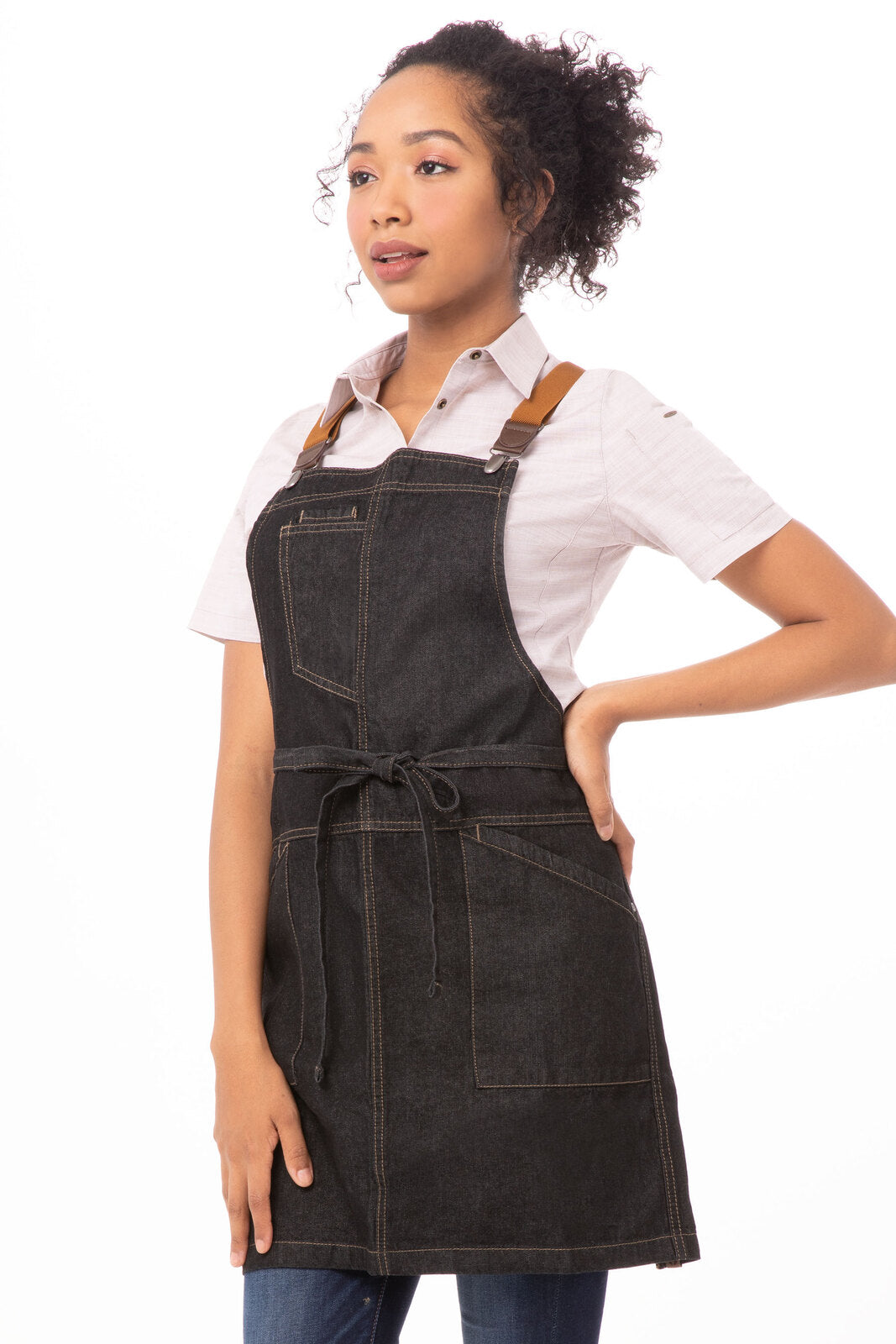 Chef Works Berkeley Petite Bib Apron - Black